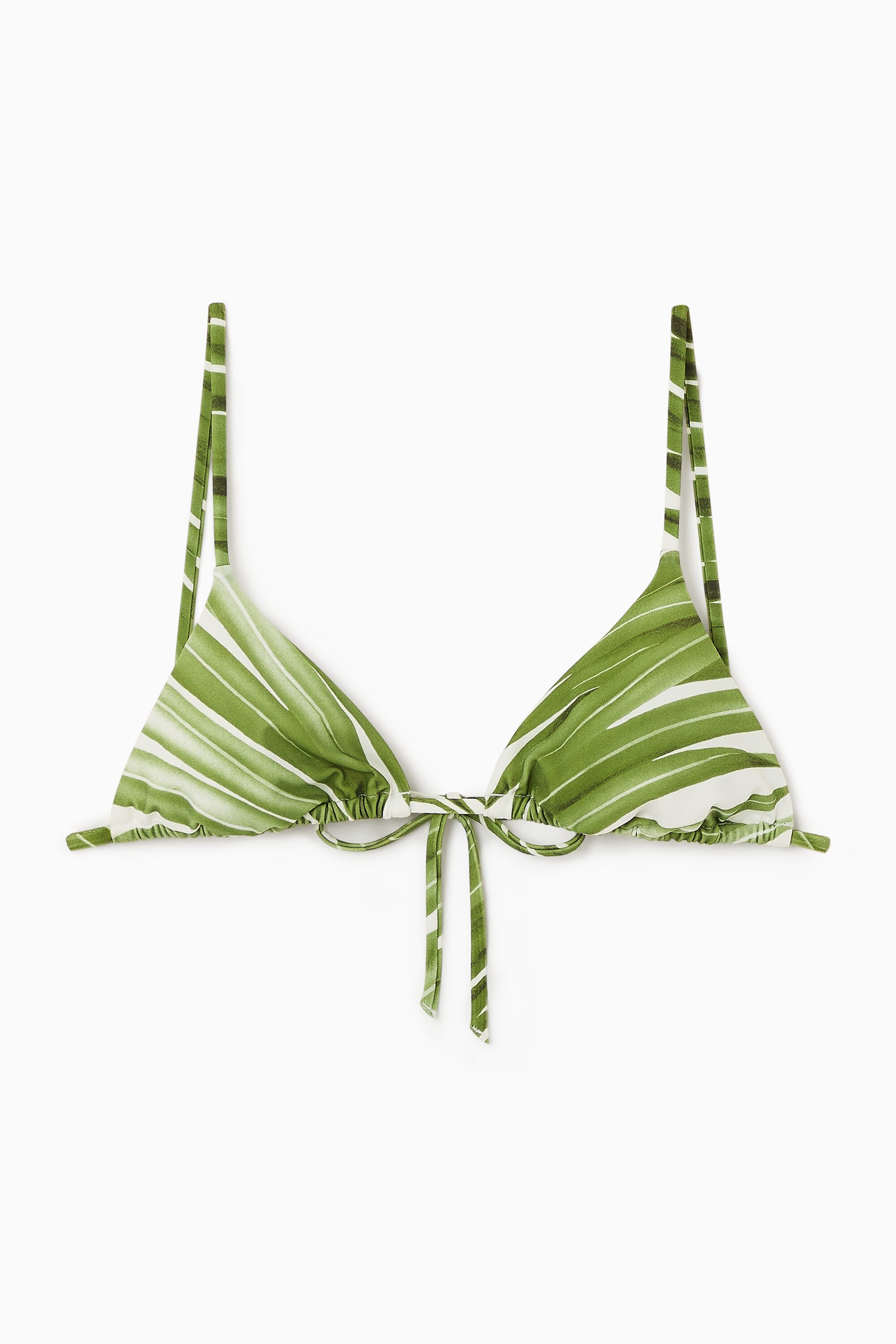 TRIANGLE BIKINI TOP - WHITE / GREEN | COS