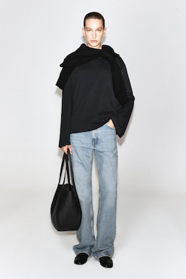 BRUSHED-COTTON LONG-SLEEVED T-SHIRT — BLACK 3