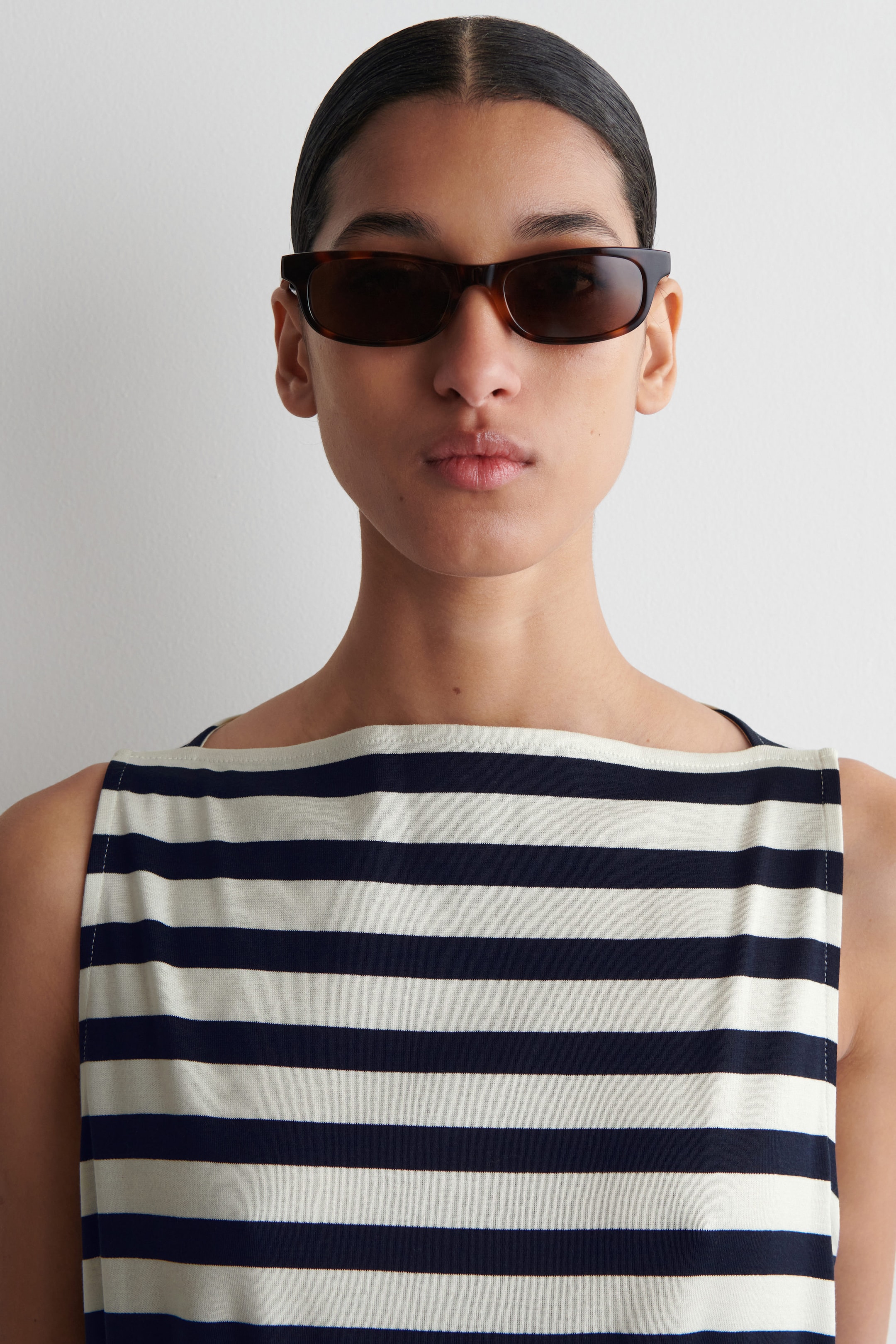 BOATNECK GATHERED MIDI DRESS