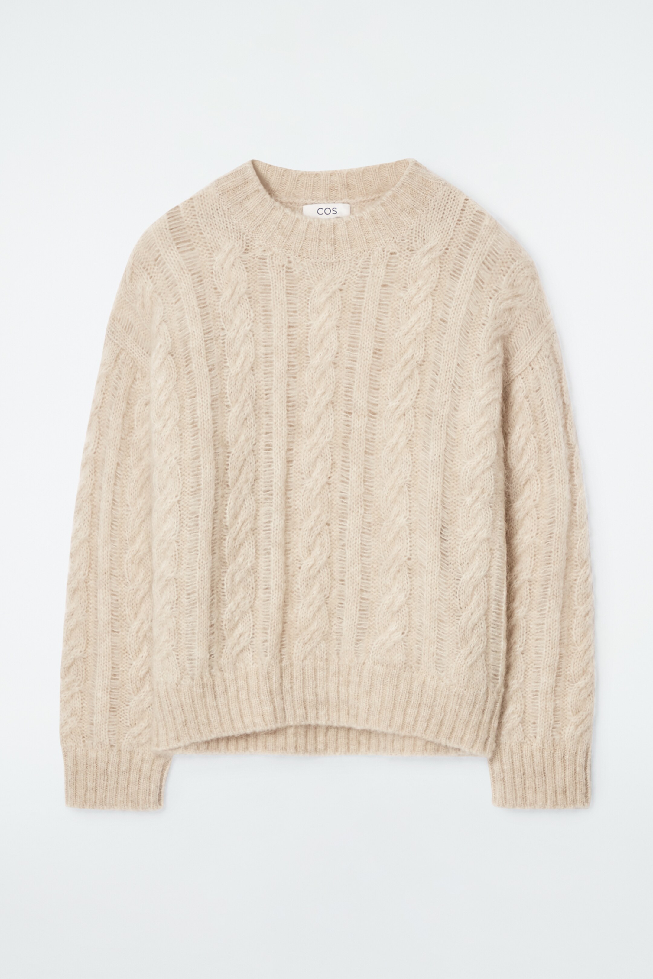 Agrandir l'image: PULL EN MAILLE TORSADÉE DE MOHAIR - BEIGE CLAIR - FEMME | H&M CH 1