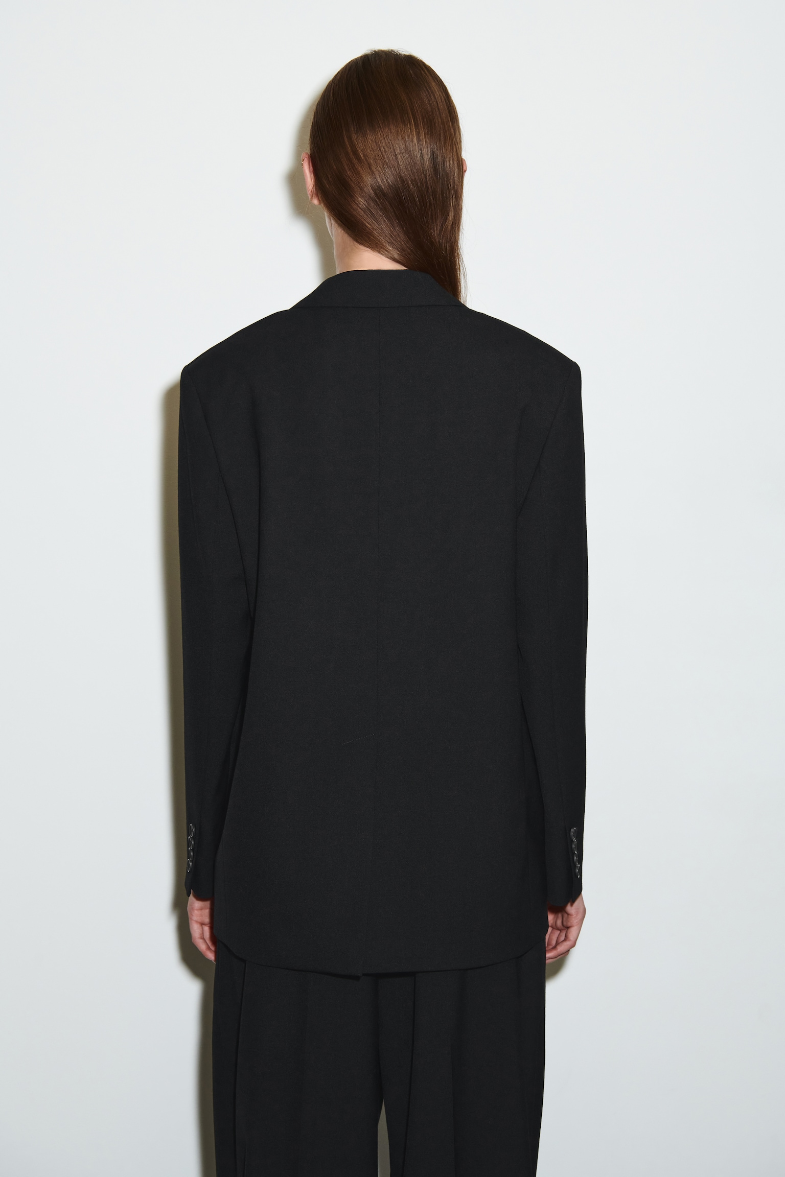 MERINO WOOL-BLEND BLAZER - BLACK/BROWN - 7