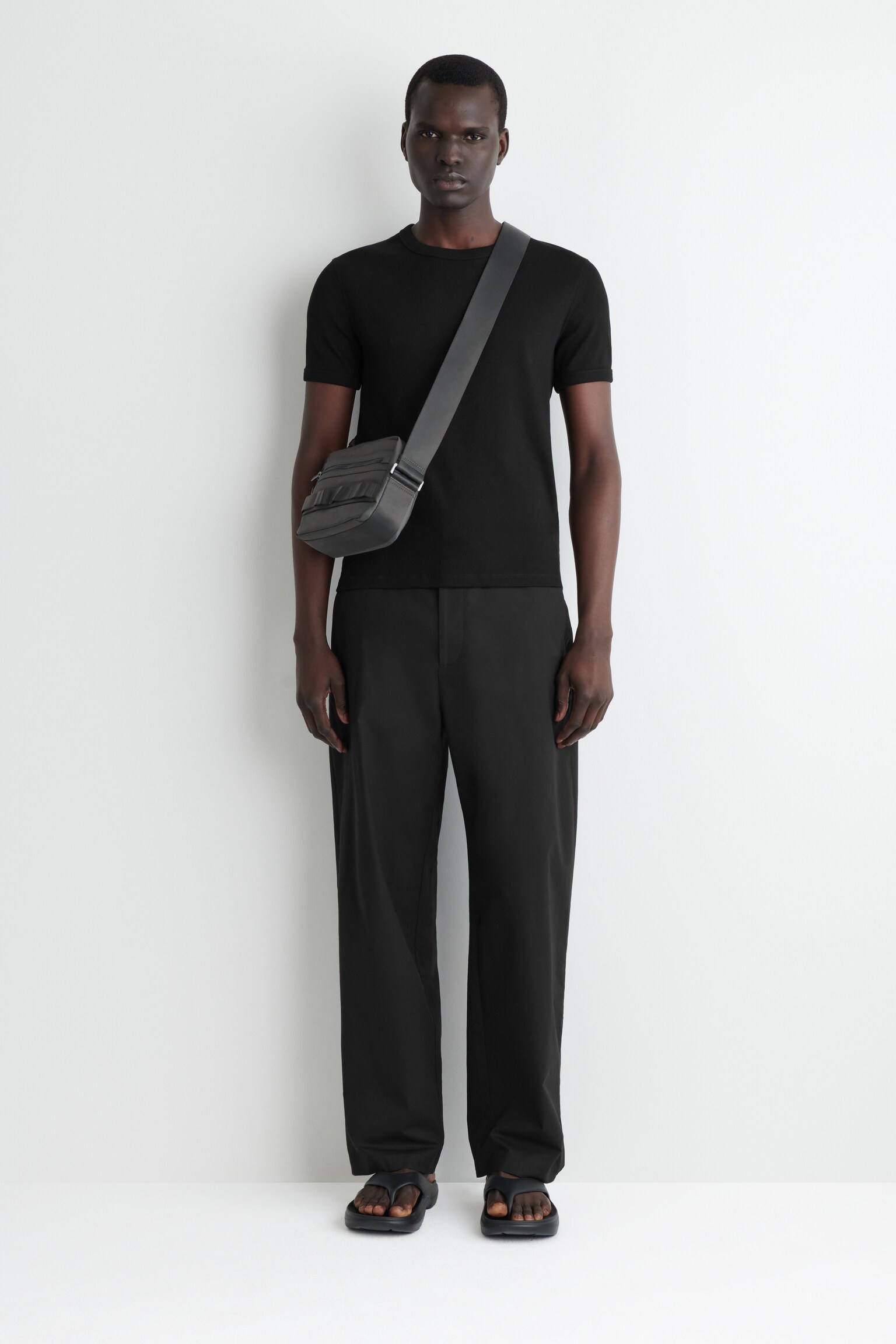 NYLONOWA TORBA „TRANSIT” TYPU CROSSBODY - SZARY/GRANATOWY