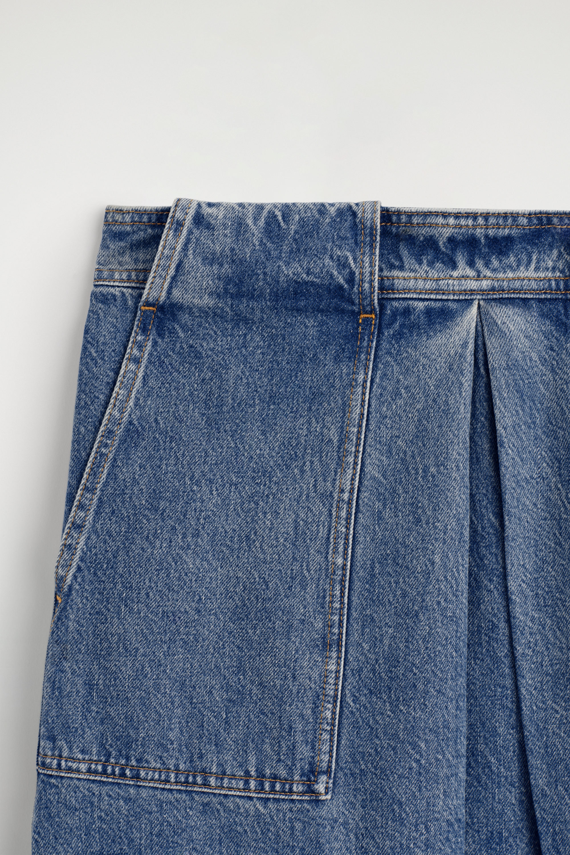 DENIM A-LINE UTILITY SKIRT - BLUE | COS US