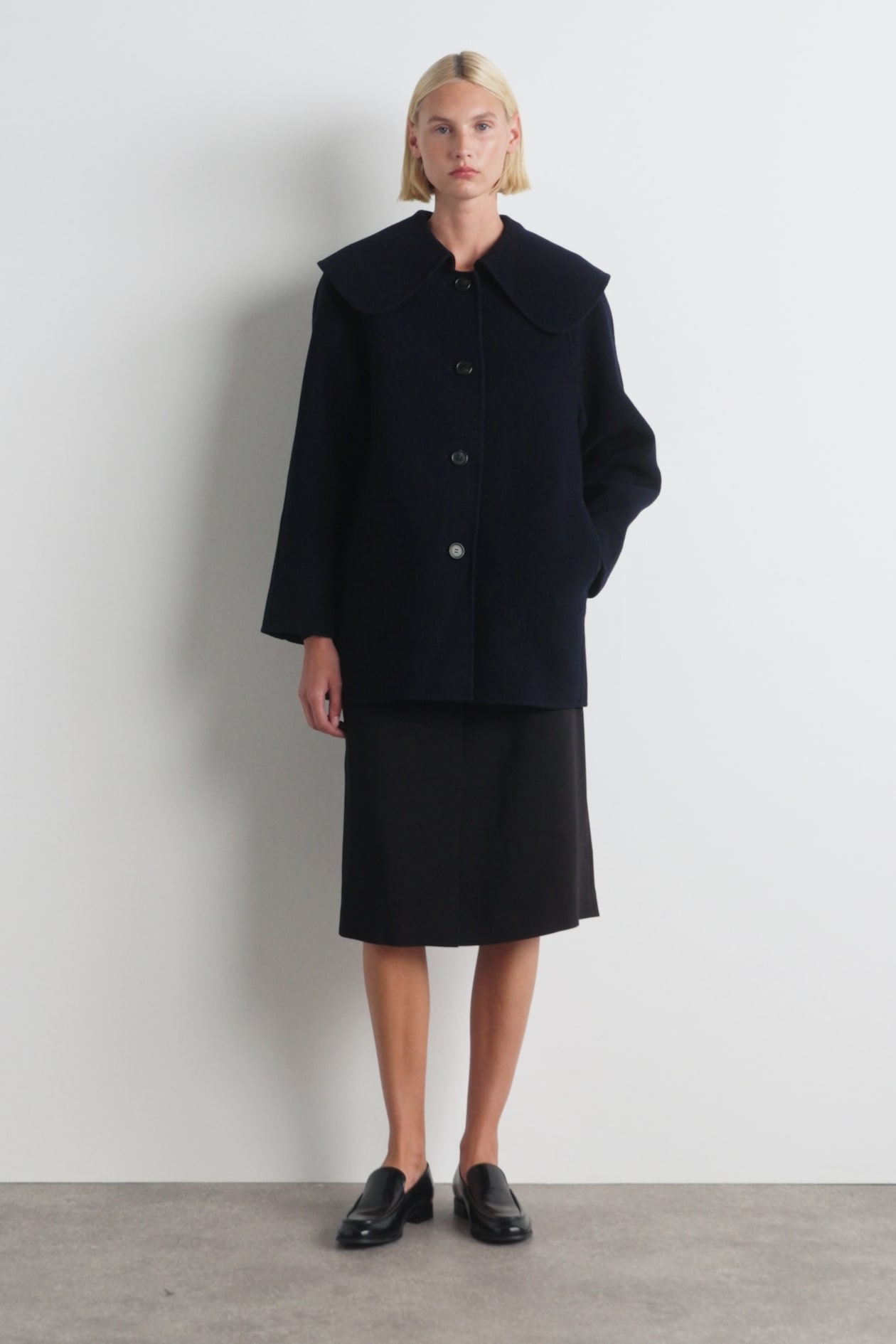 COLLARED DOUBLE-FACED WOOL JACKET