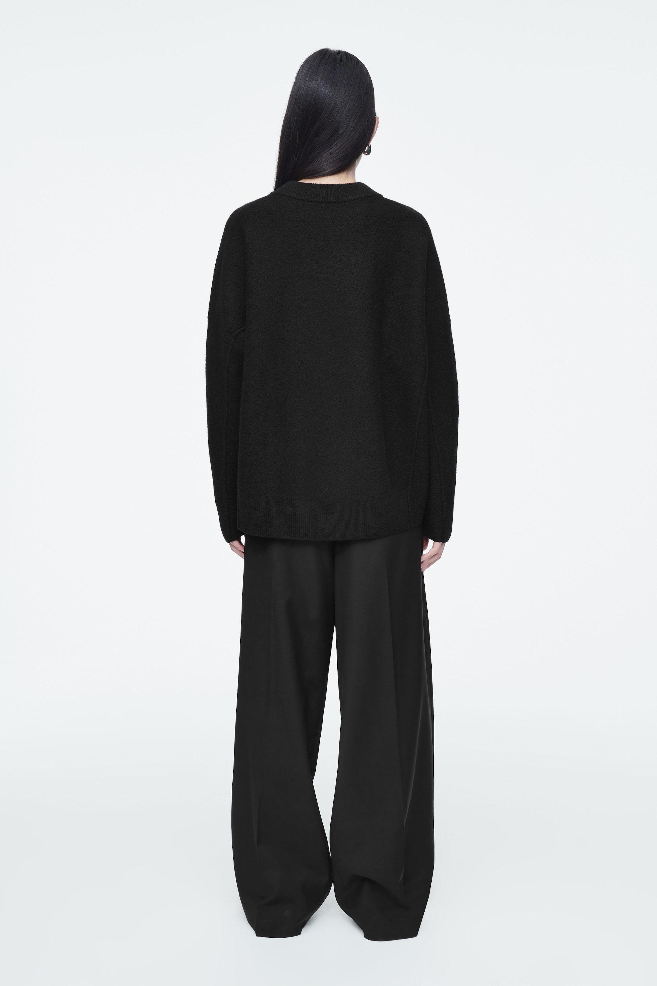 DROPPED-SHOULDER BOILED-WOOL JUMPER
