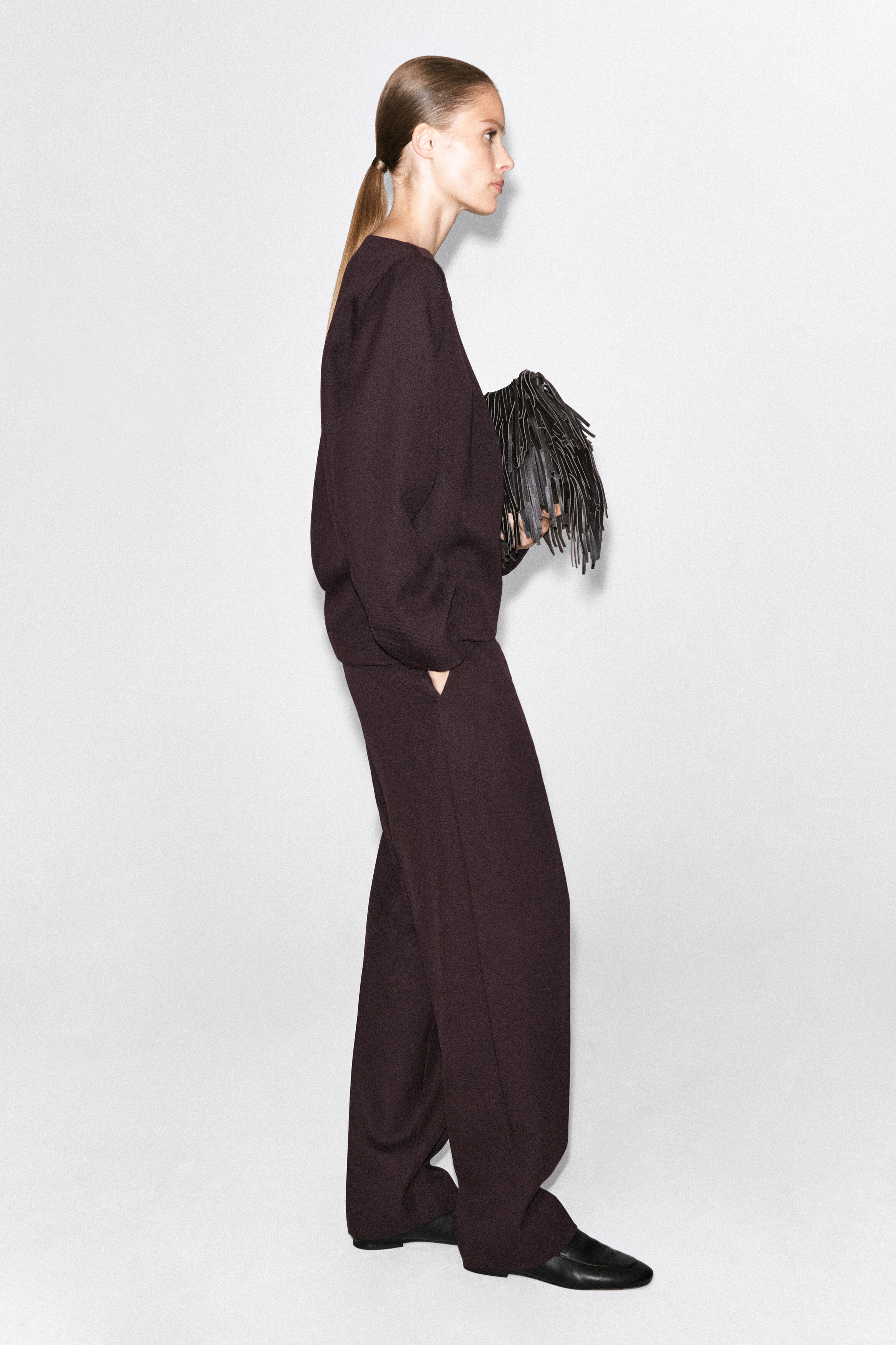 TAILORED WOOL STRAIGHT-LEG PANTS - thumbnail 3