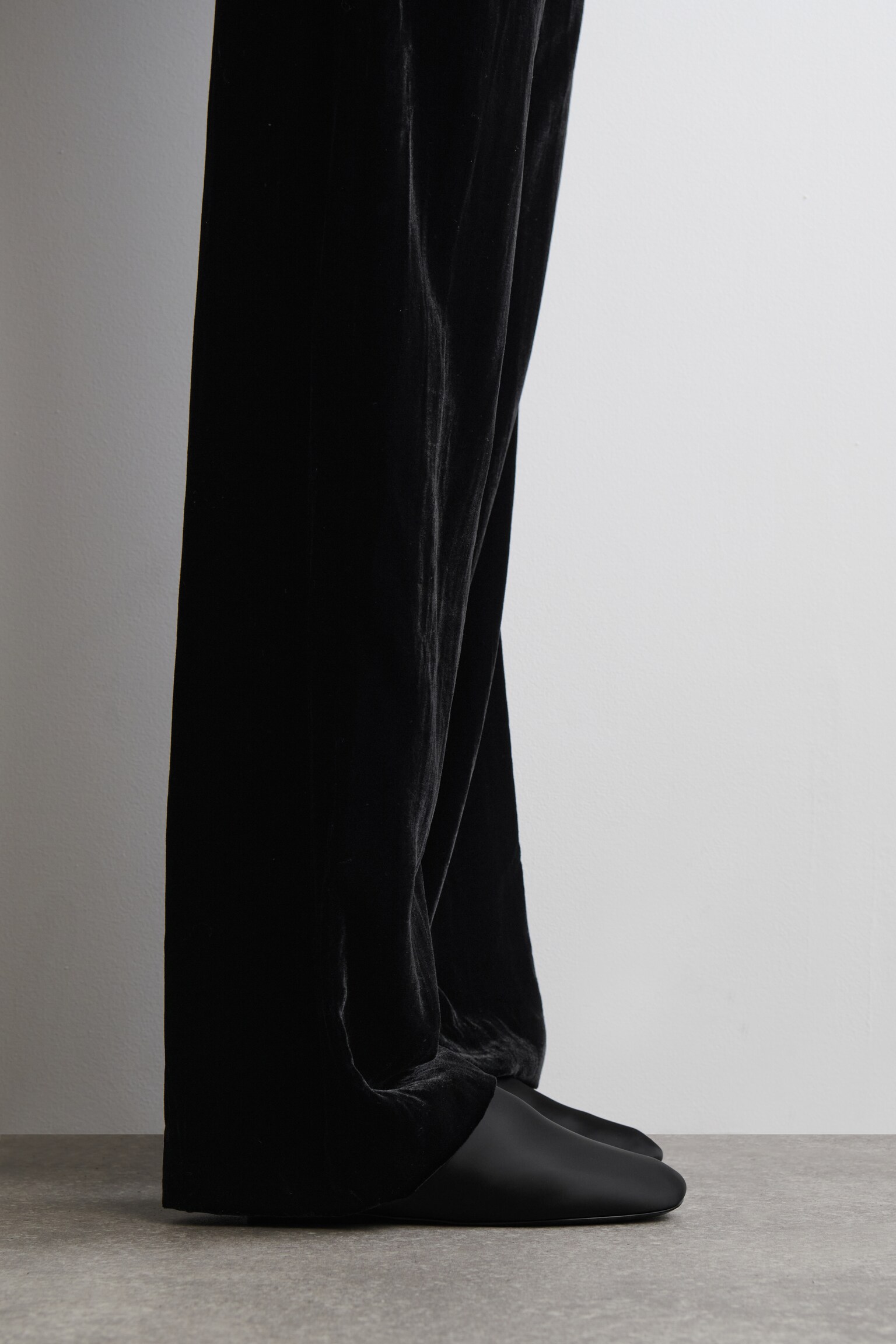 PADDED SATIN MULES - BLACK - 5