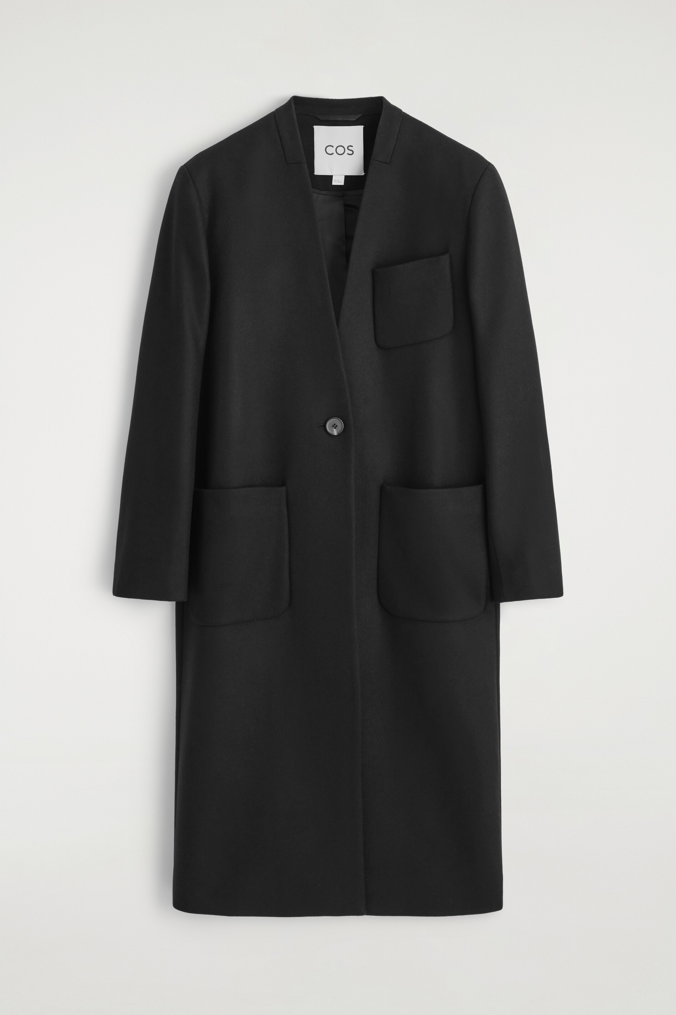 Zobraziť väčší obrázok: COLLARLESS WOOL-CASHMERE LONG COAT - ČIERNA - ŽENY | H&M SK 5