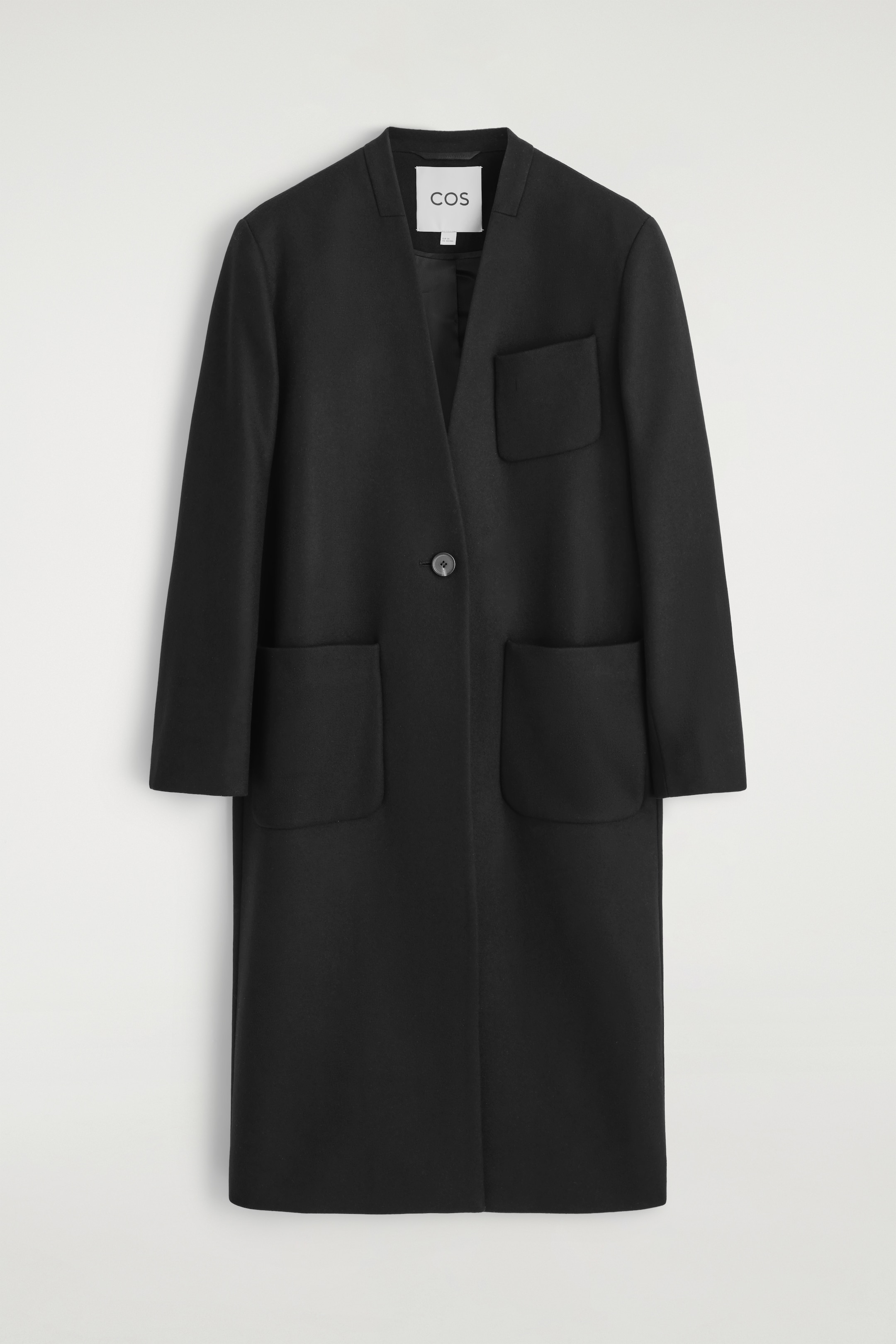 Nagyobb kép megtekintése: COLLARLESS WOOL-CASHMERE COAT - FEKETE - NŐI | H&M HU 5