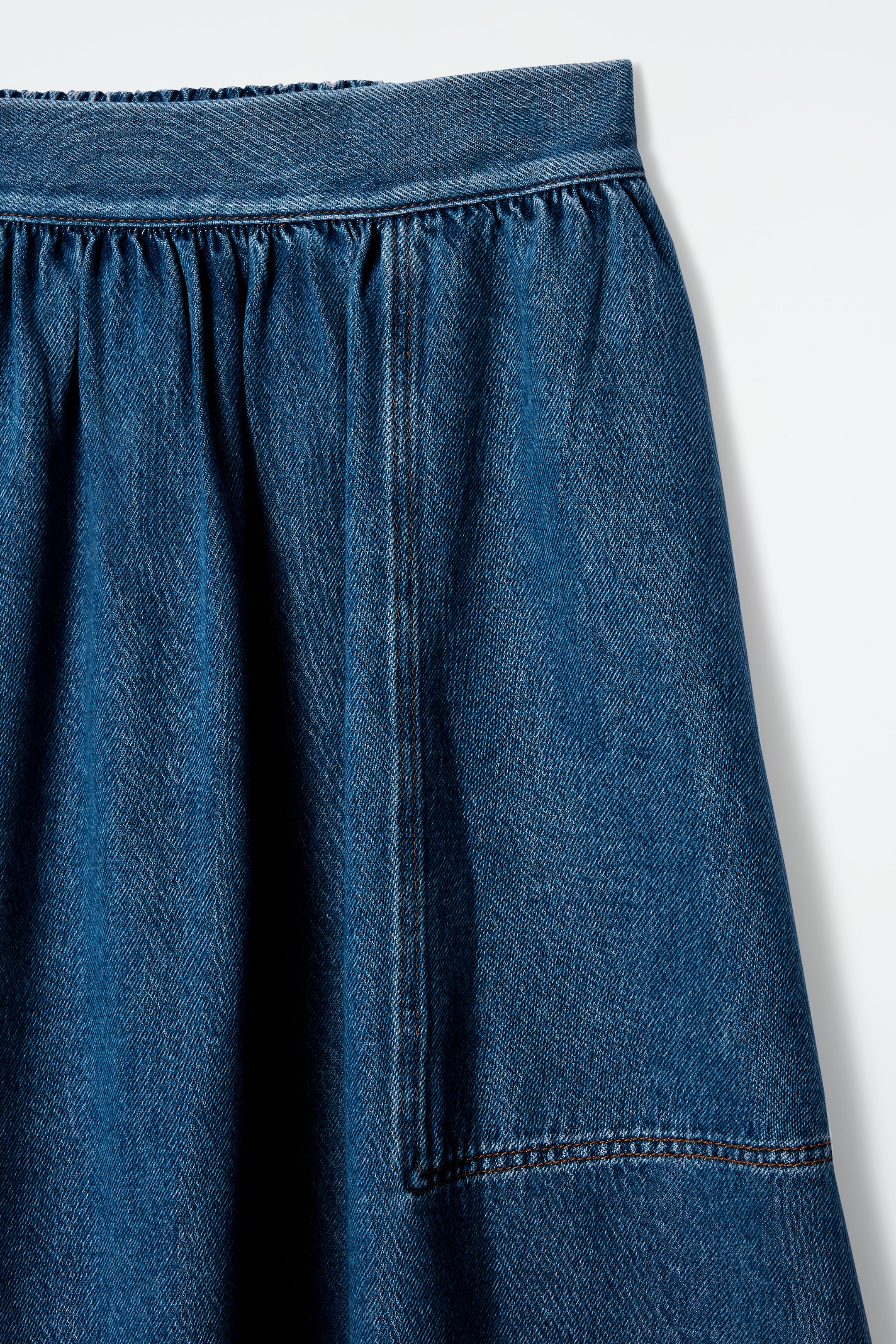 Agrandir l'image: JUPE MIDI À TAILLE ÉLASTIQUÉE EN DENIM - BLEU - FEMME | H&M FR 7