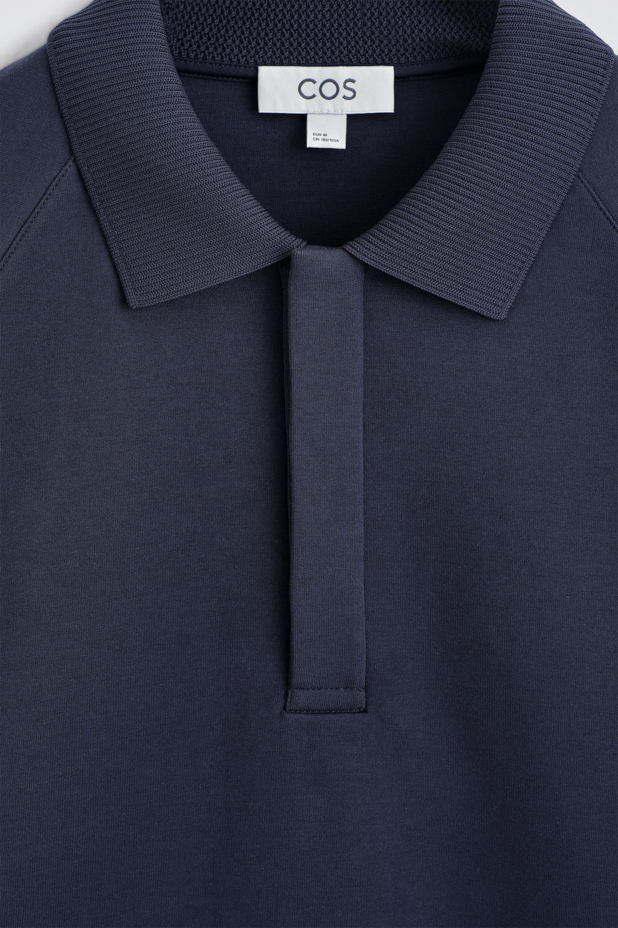 SCUBA-JERSEY POLO SHIRT — NAVY