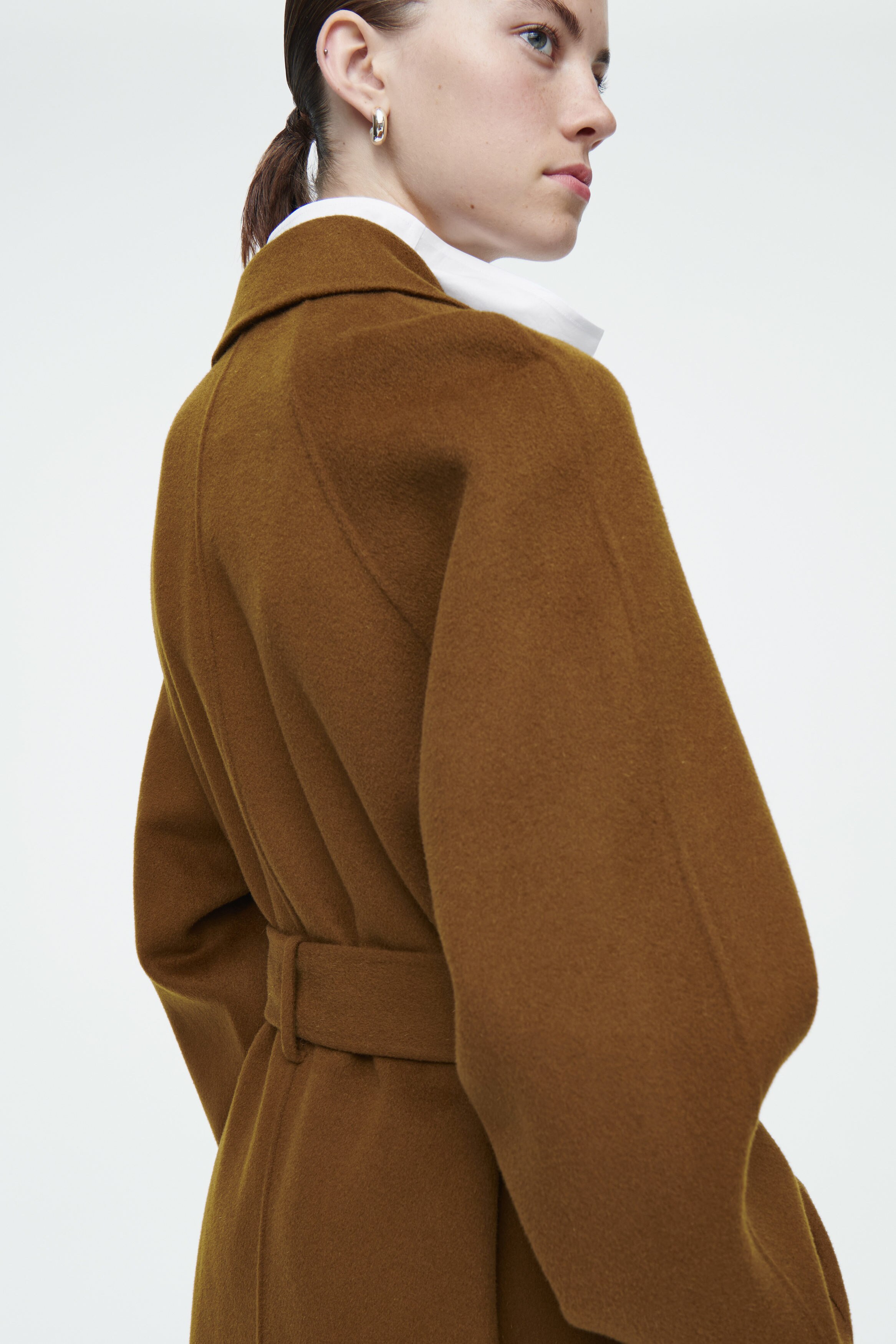 専用　fashiru wool double face middle coat Double-faced coat with scarf Natural for Women | Maje