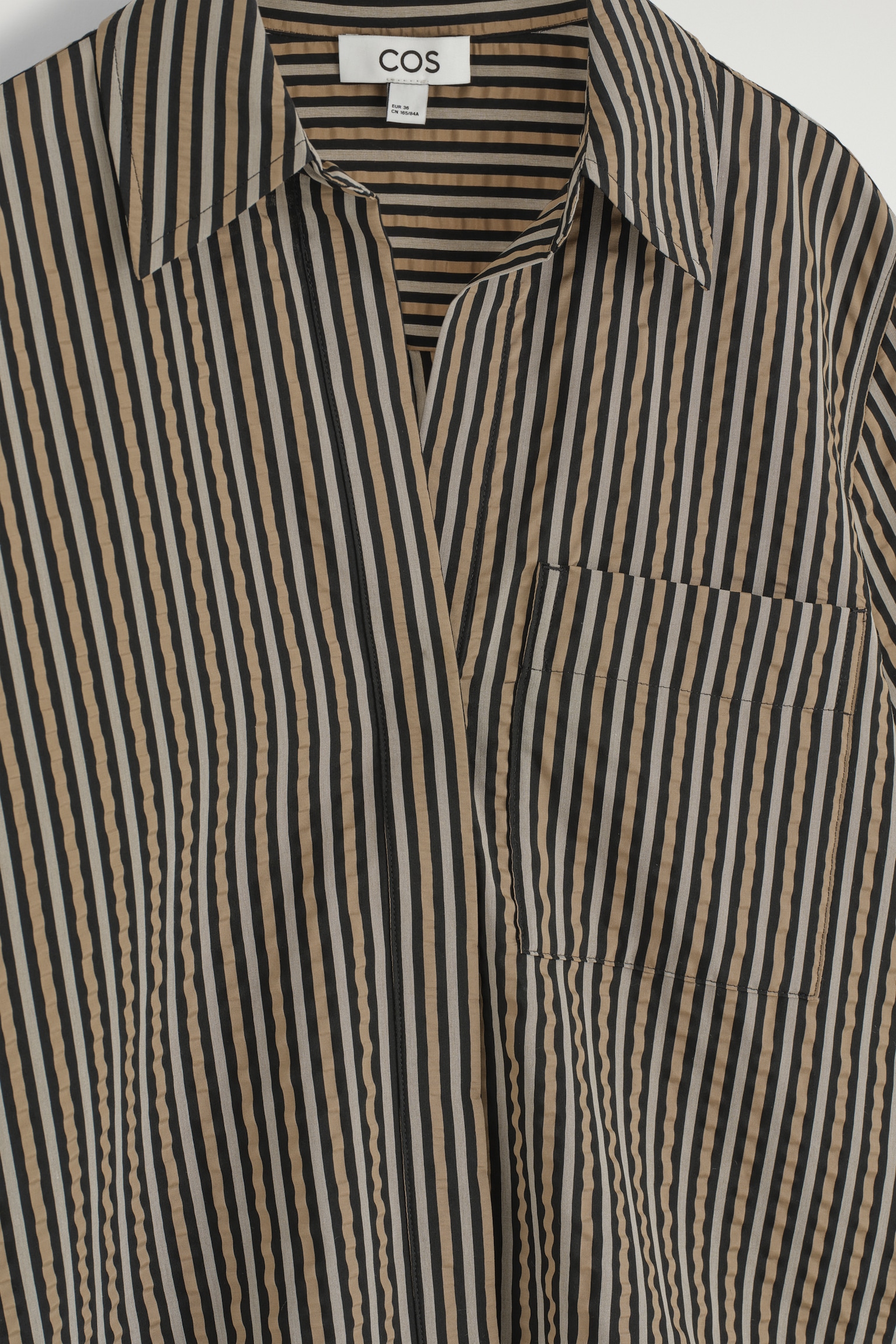 CAMISA DE RAYAS CON TEXTURA - MARRÓN / NEGRO / RAYAS/BLANCO - 5