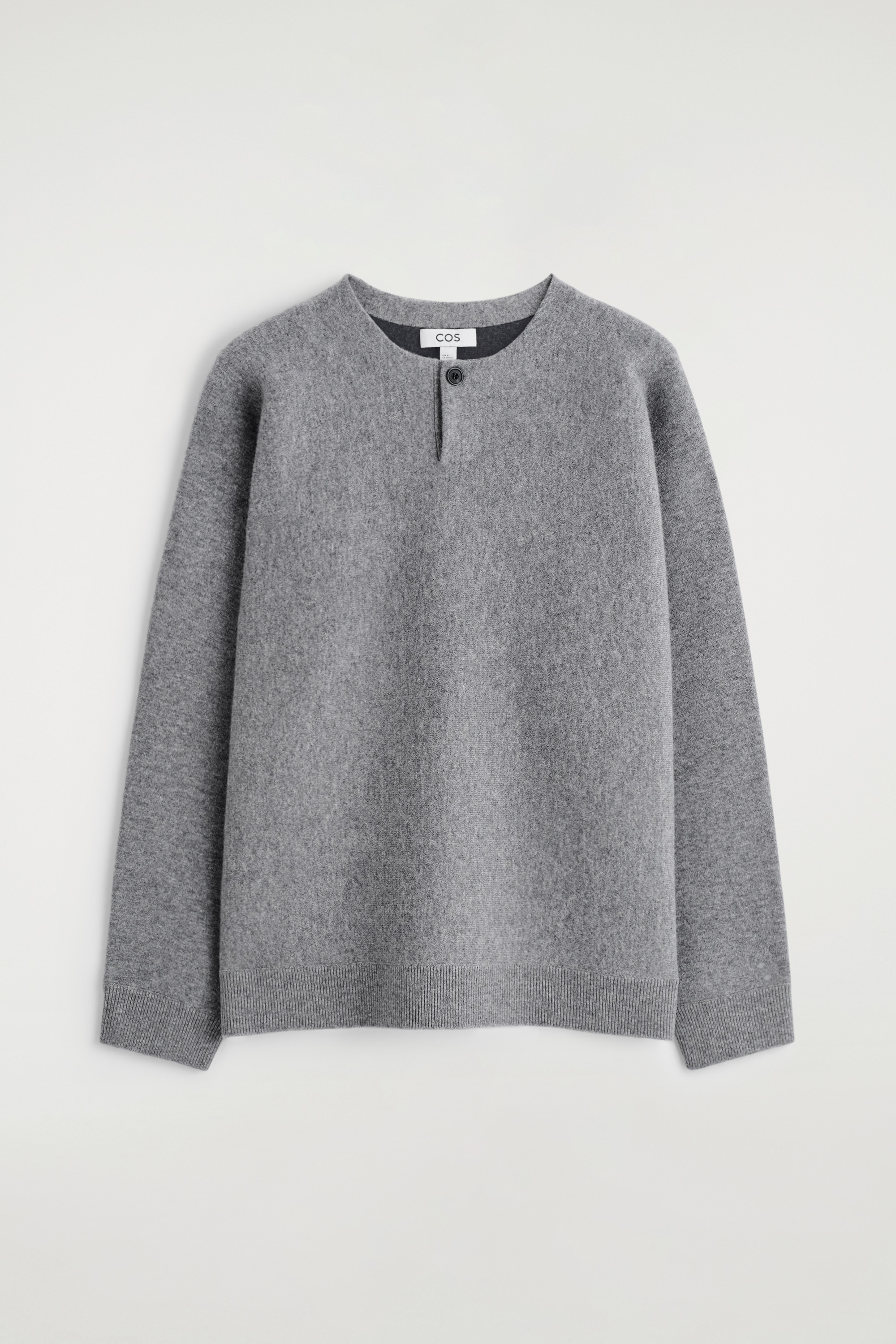 JERSEY CON BOTONES DE LANA MERINO DE DOBLE FAZ - GRIS