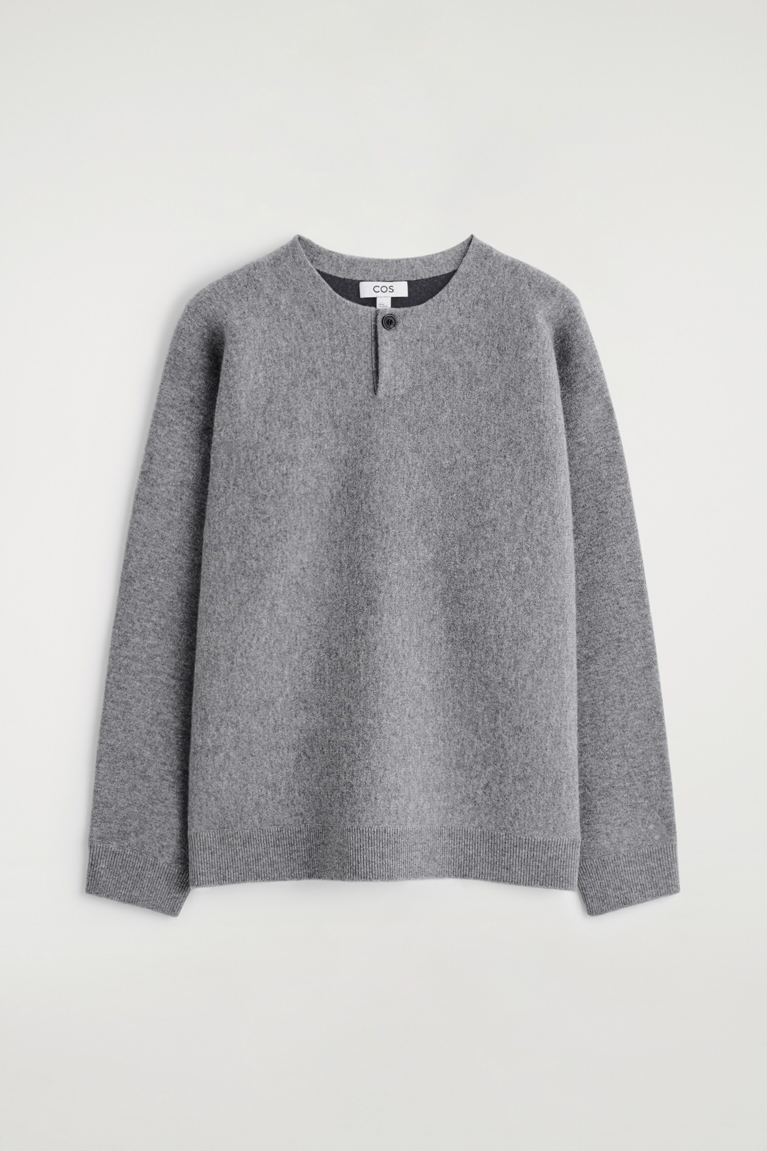 PULL HENLEY EN LAINE MÉRINOS DOUBLE FACE - GRIS - 2