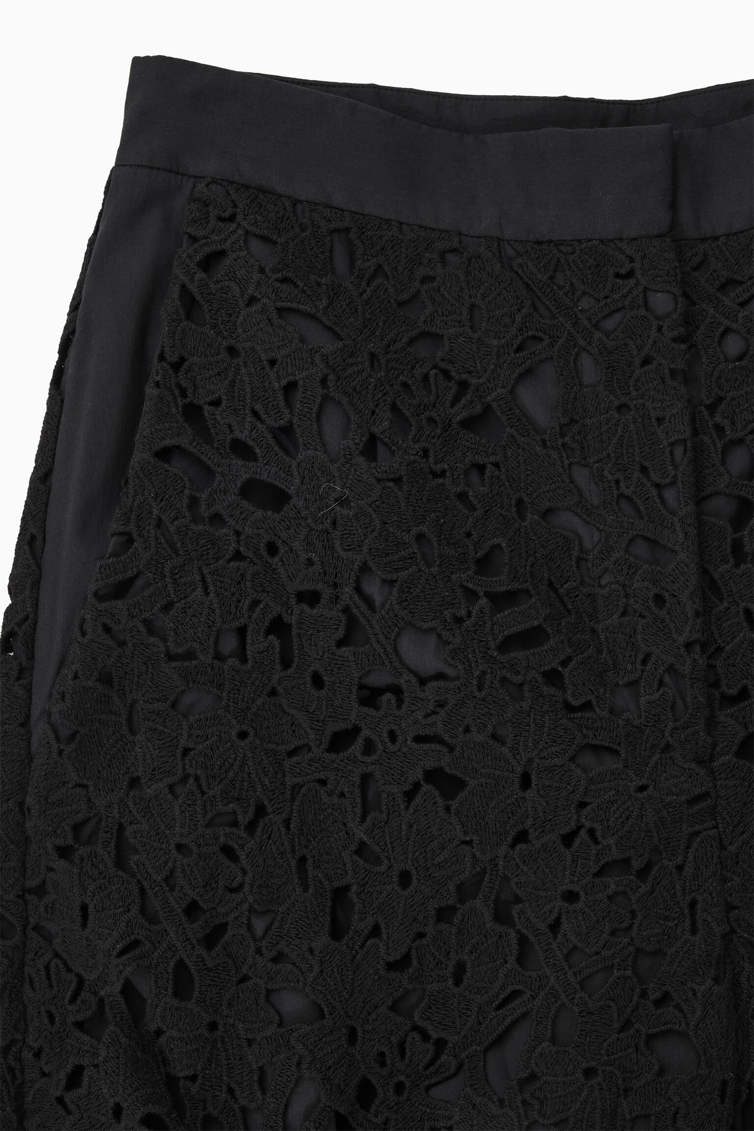 PANTALON BARREL BRODERIE ANGLAISE - NOIR - 2