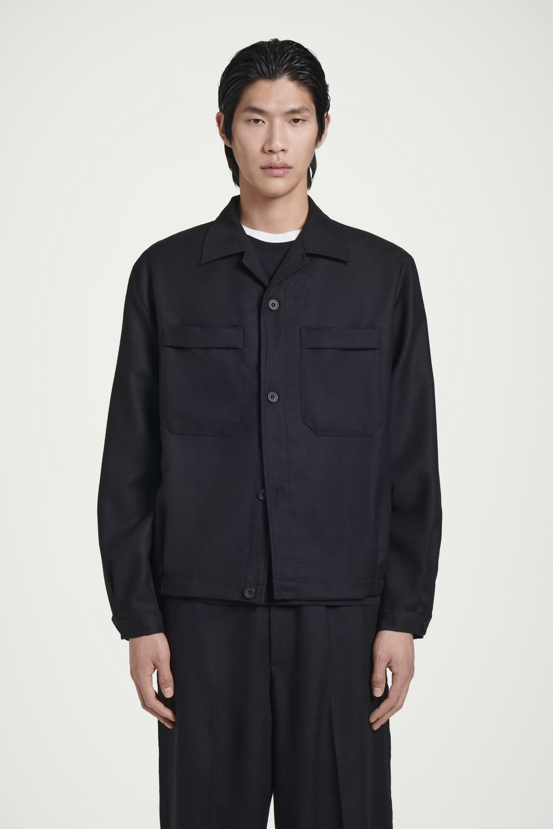 【COSYHARU】Ordn Solid Overshirt Overshirts - Shop Men's