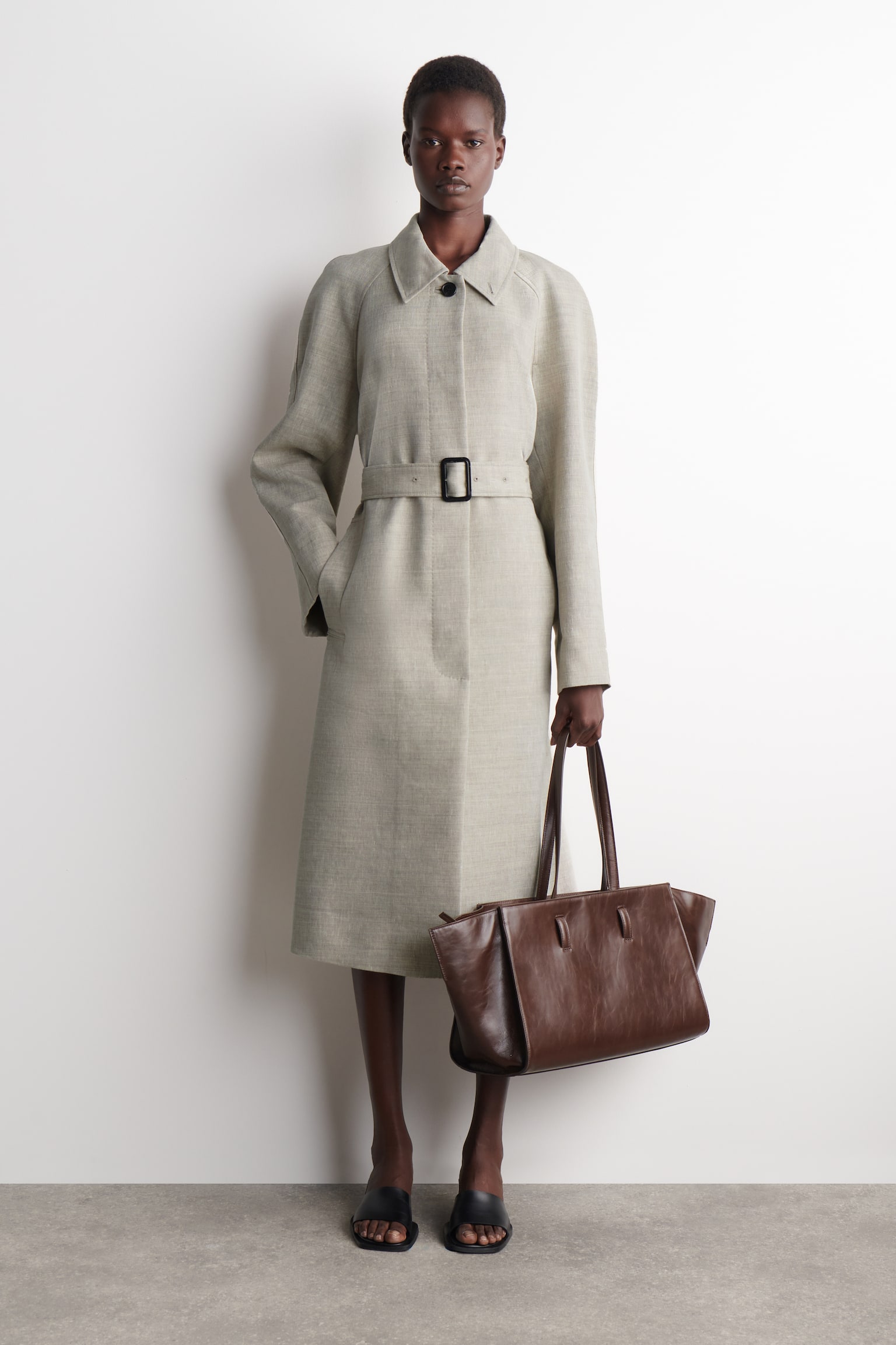 MONUMENT TOTE BAG - LEATHER - MAHOGANY - 1