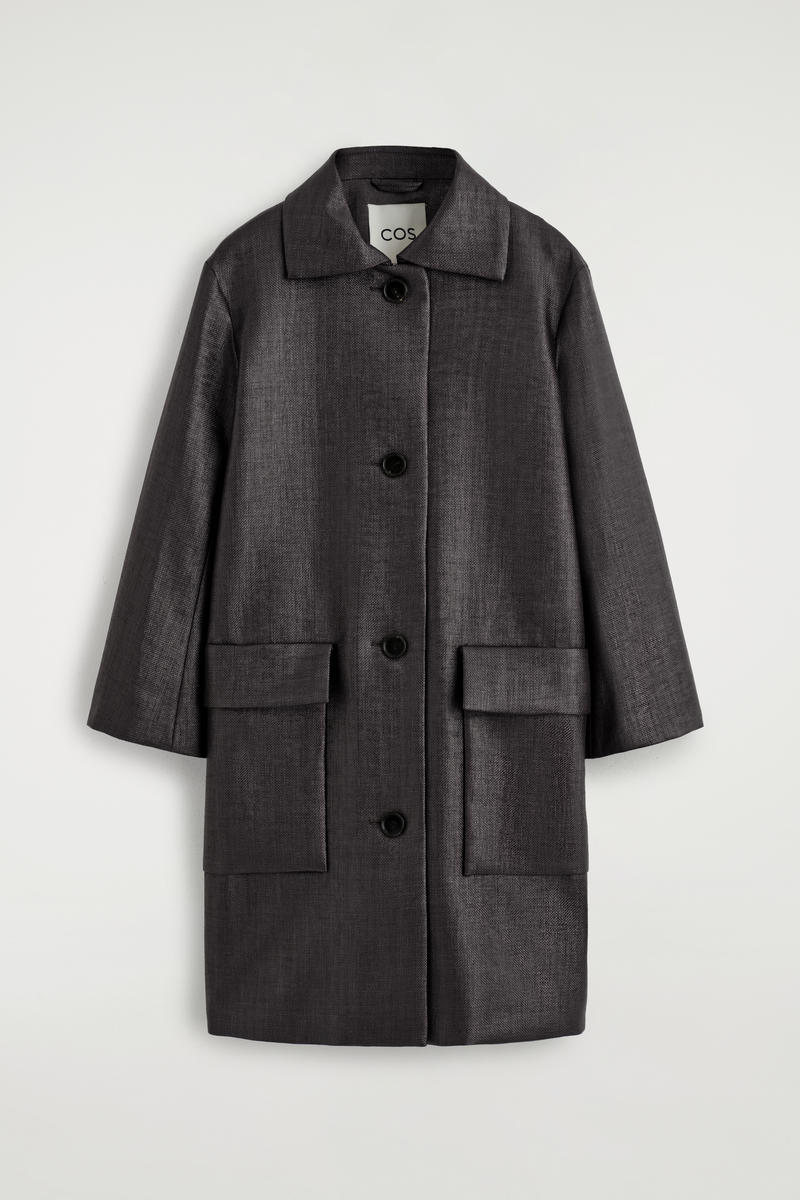 Textured Single-Breasted Coat