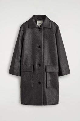 TEXTURED SINGLE-BREASTED COAT — CHARCOAL 7