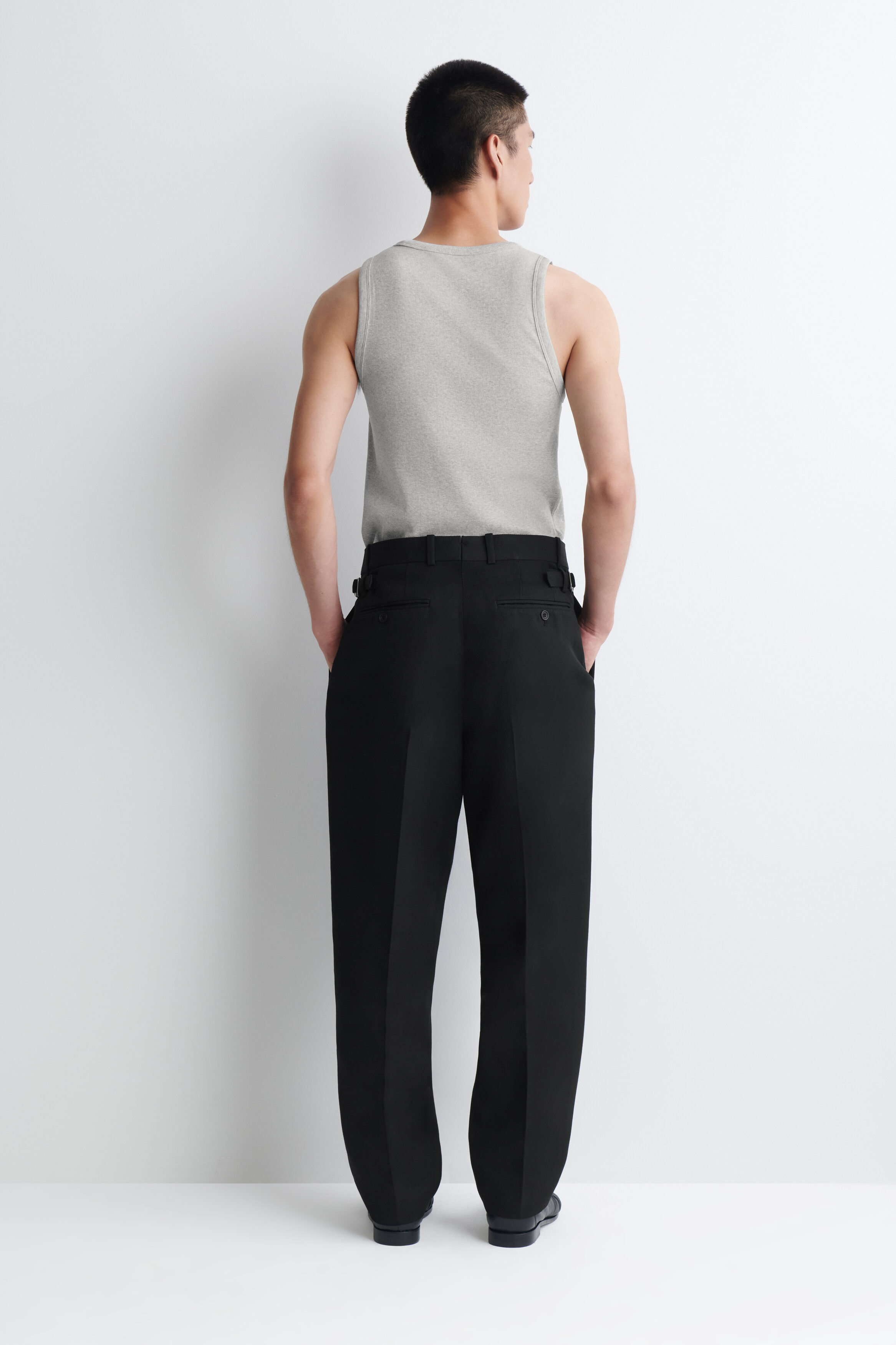 PLEATED WOOL-BLEND RELAXED-FIT TAPERED PANTS - thumbnail 5