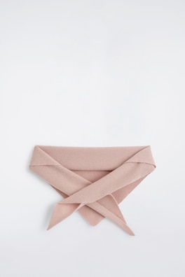 PURE CASHMERE TRIANGLE SCARF — PINK 3