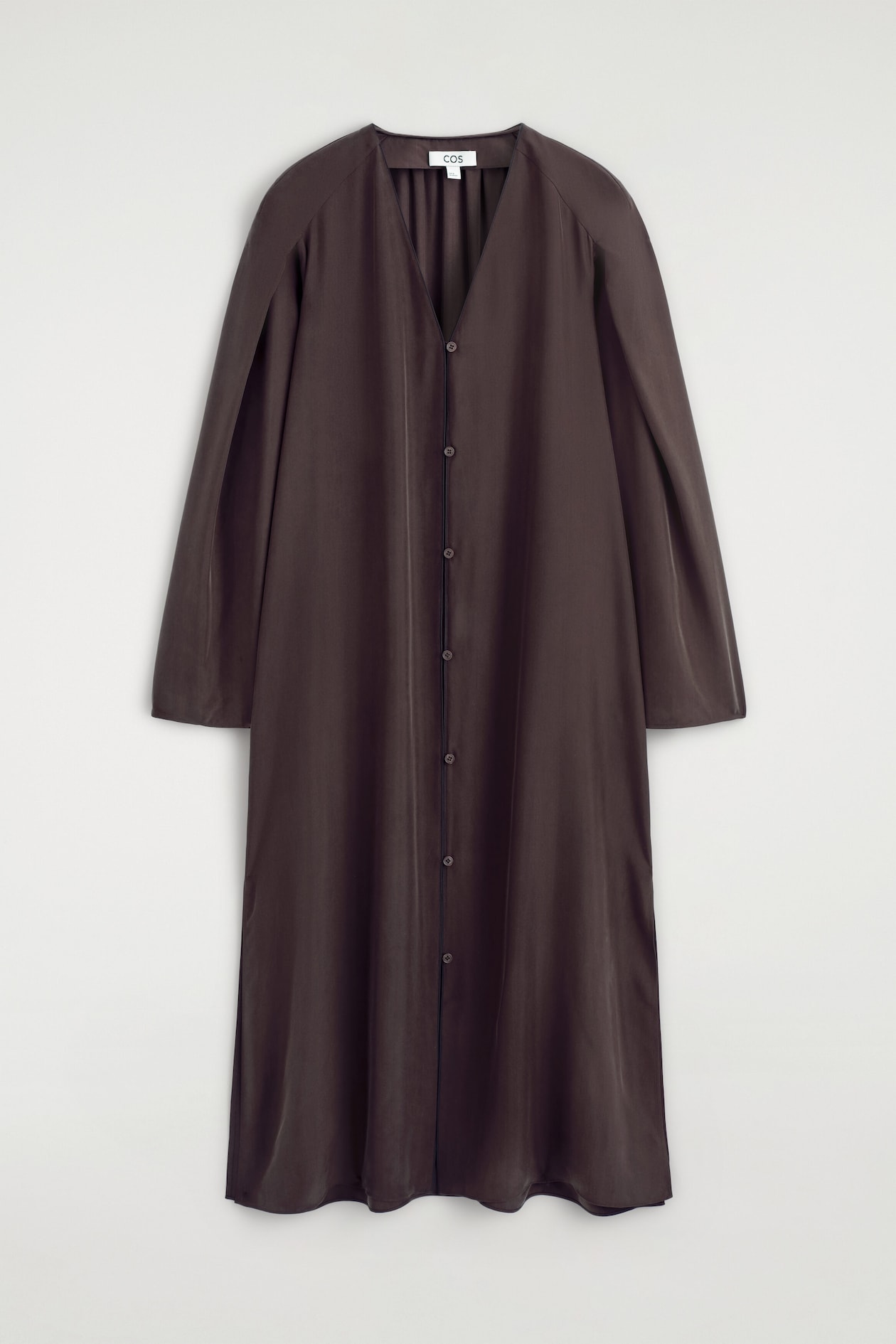 GATHERED SILK MIDI DRESS