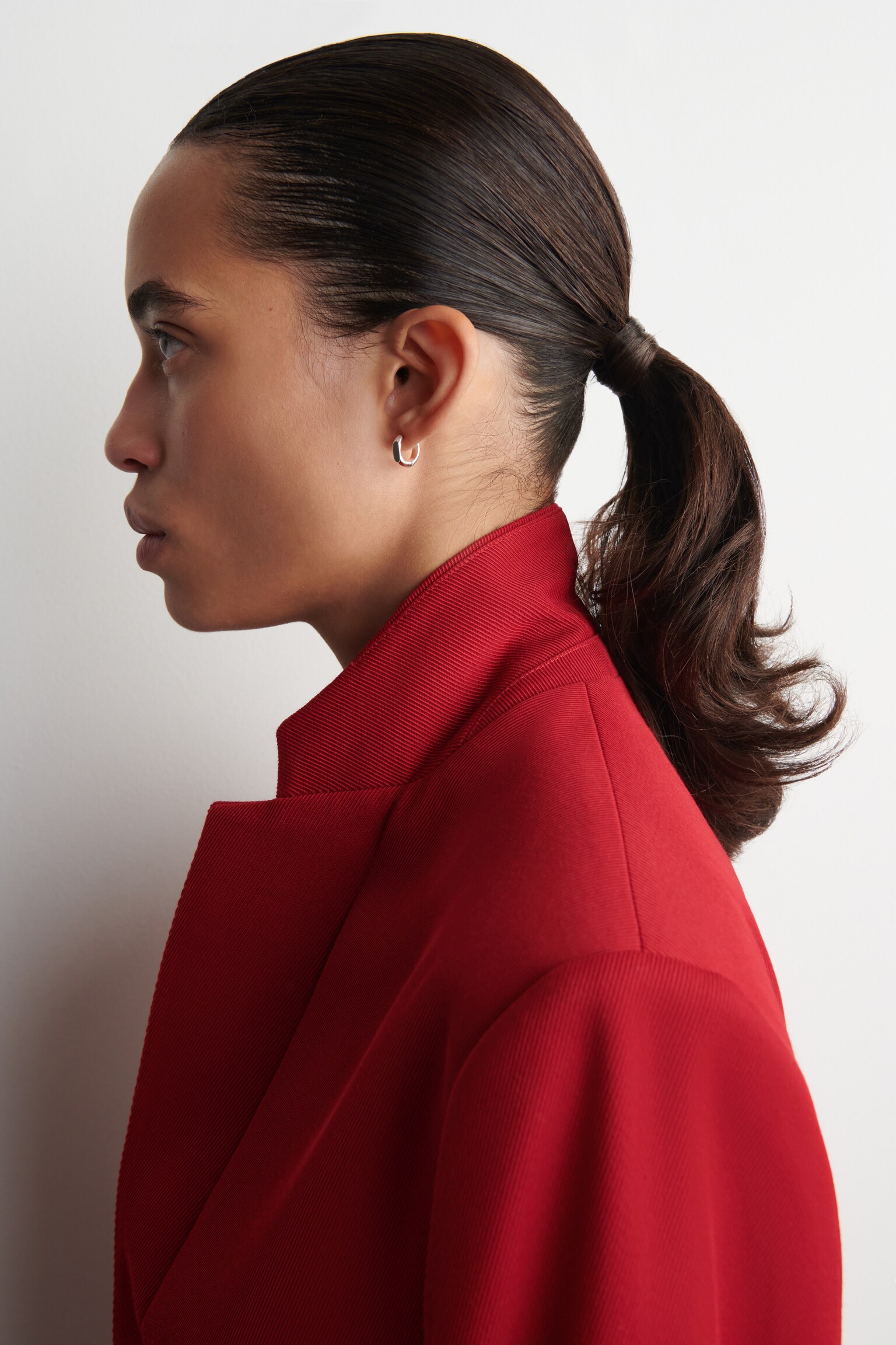 BLAZER CROISÉ EN LAINE MÉLANGÉE - ROUGE - 7