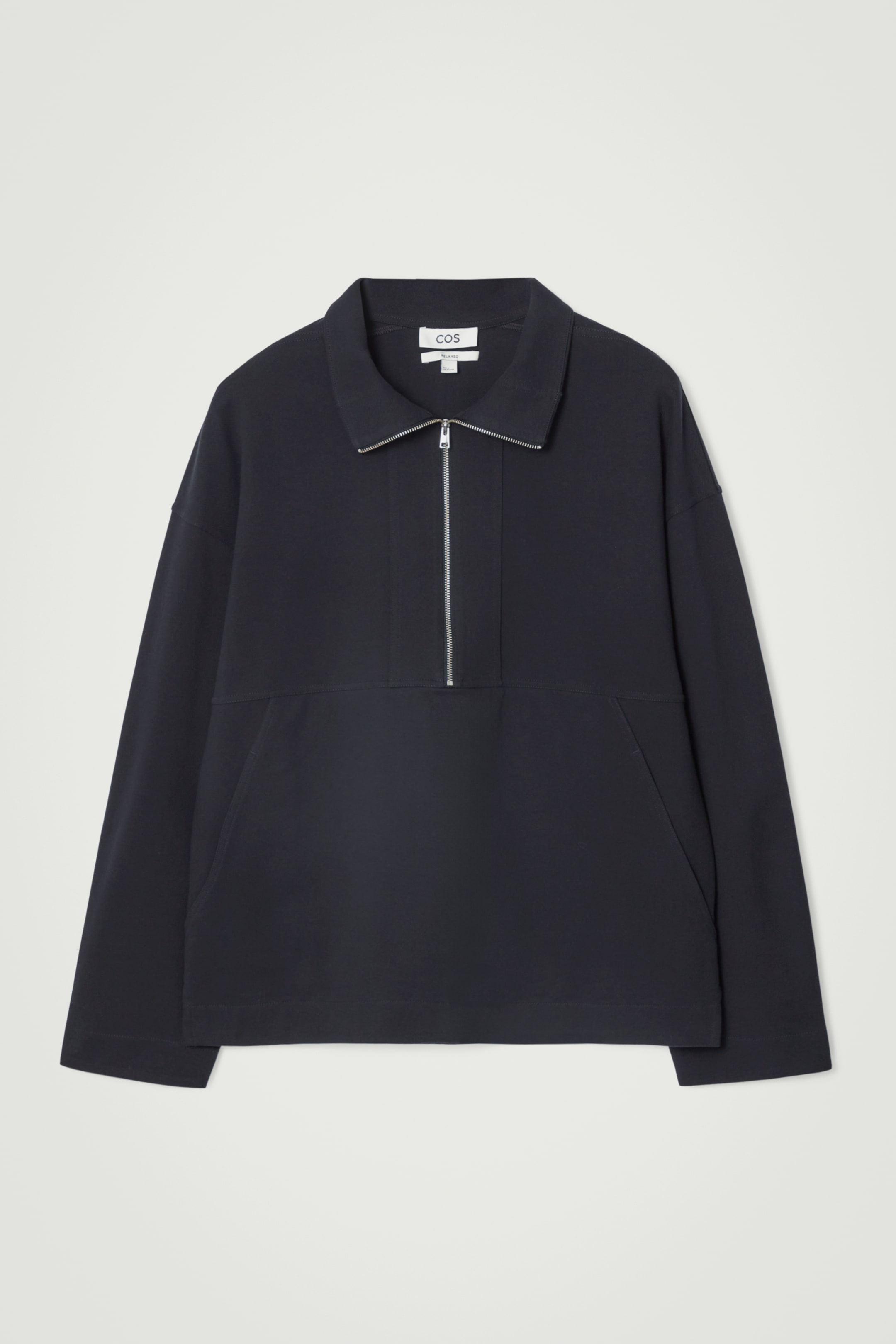 Ingrandisci l'immagine: COLLARED TWILL HALF-ZIP SWEATSHIRT - NAVY - UOMO | H&M CH 1