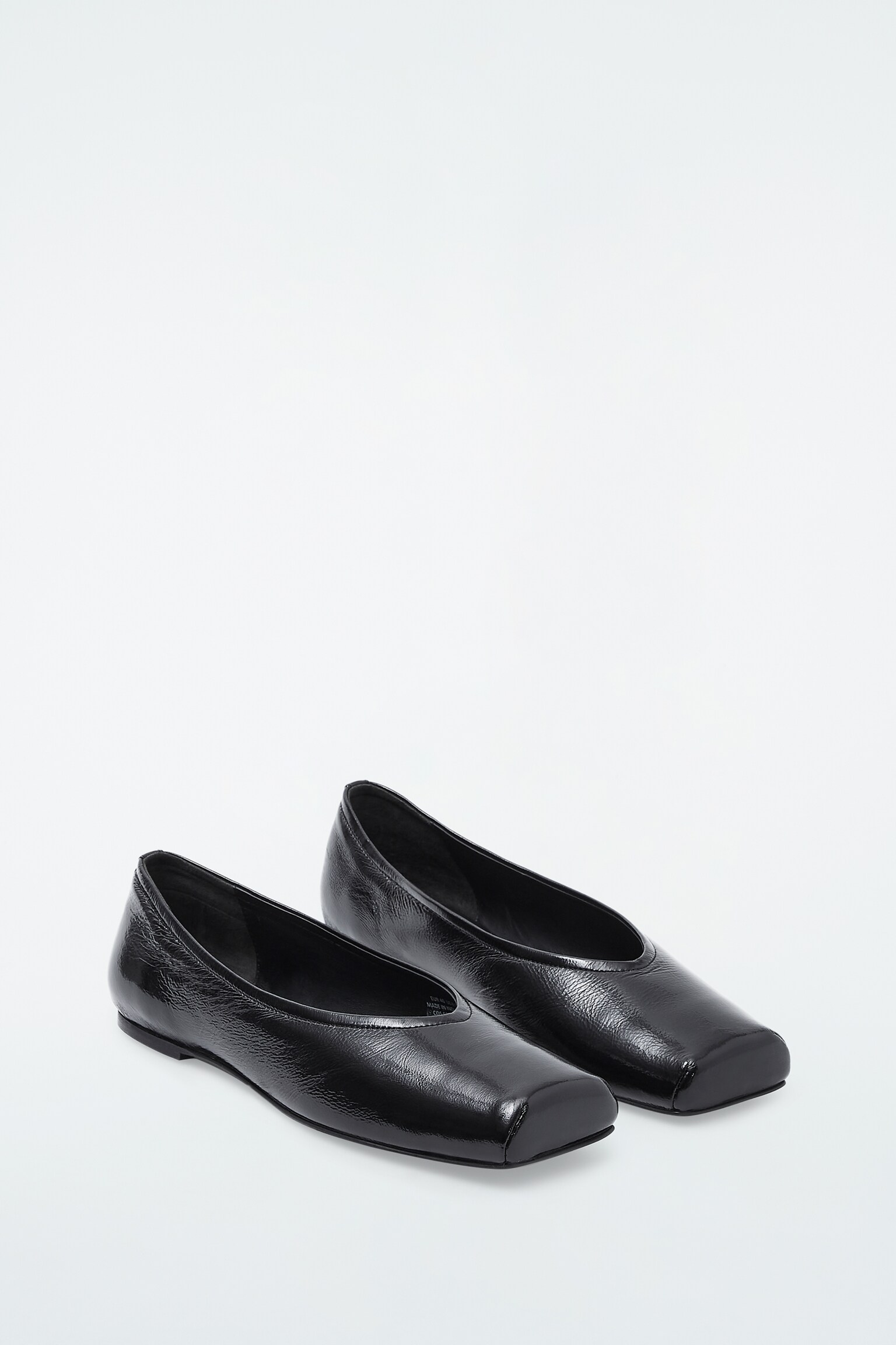 SQUARE-TOE BALLET FLATS - BLACK - 4