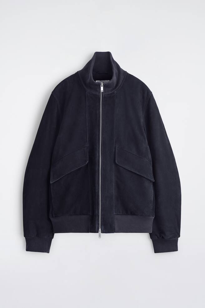 SUEDE FLIGHT JACKET - NAVY - 1