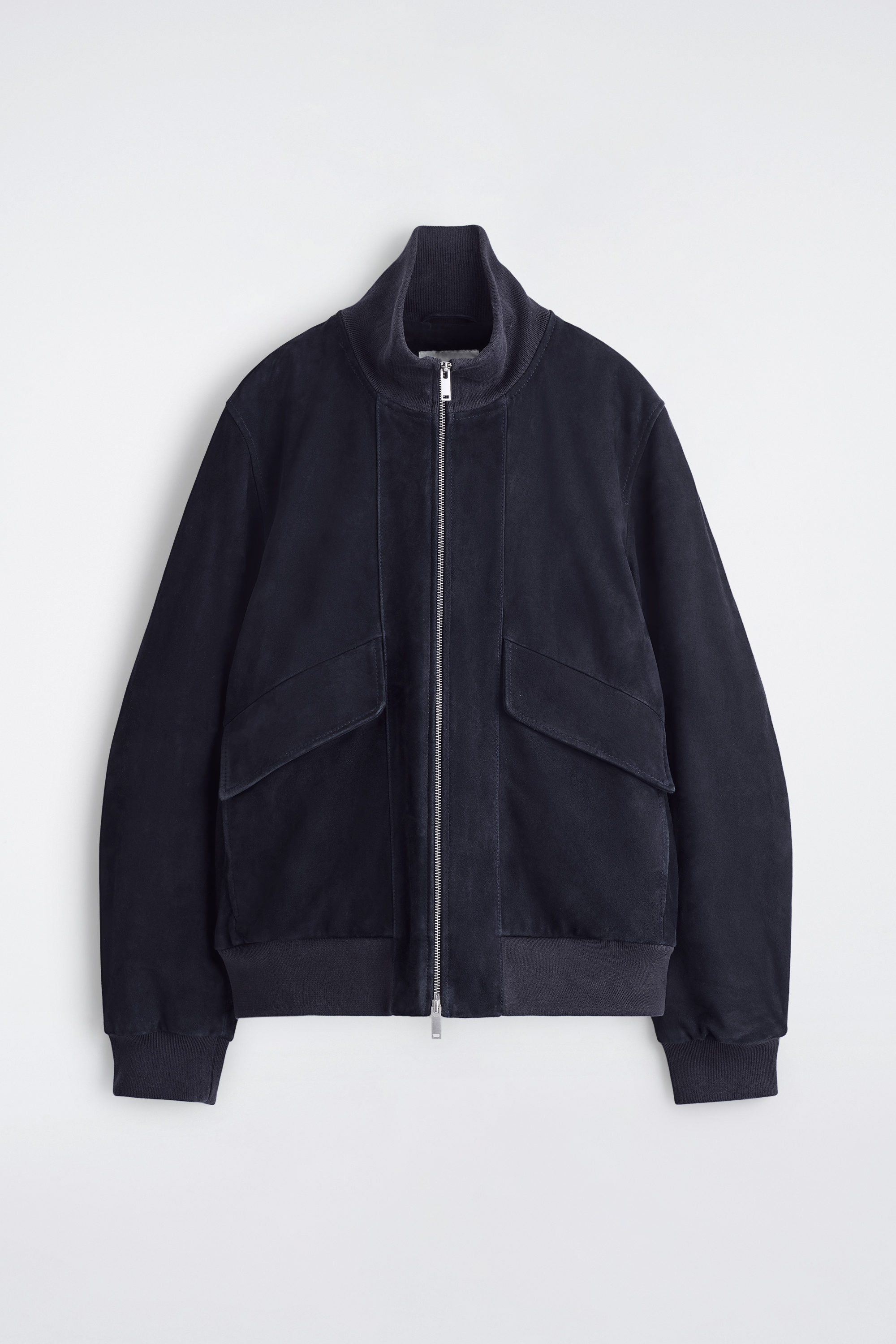 CONTRAST-STRIPE KNITTED TRACK JACKET - NAVY / IVORY | COS