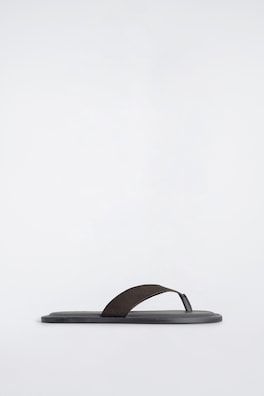 LEATHER FLIP FLOPS — DARK BROWN 3