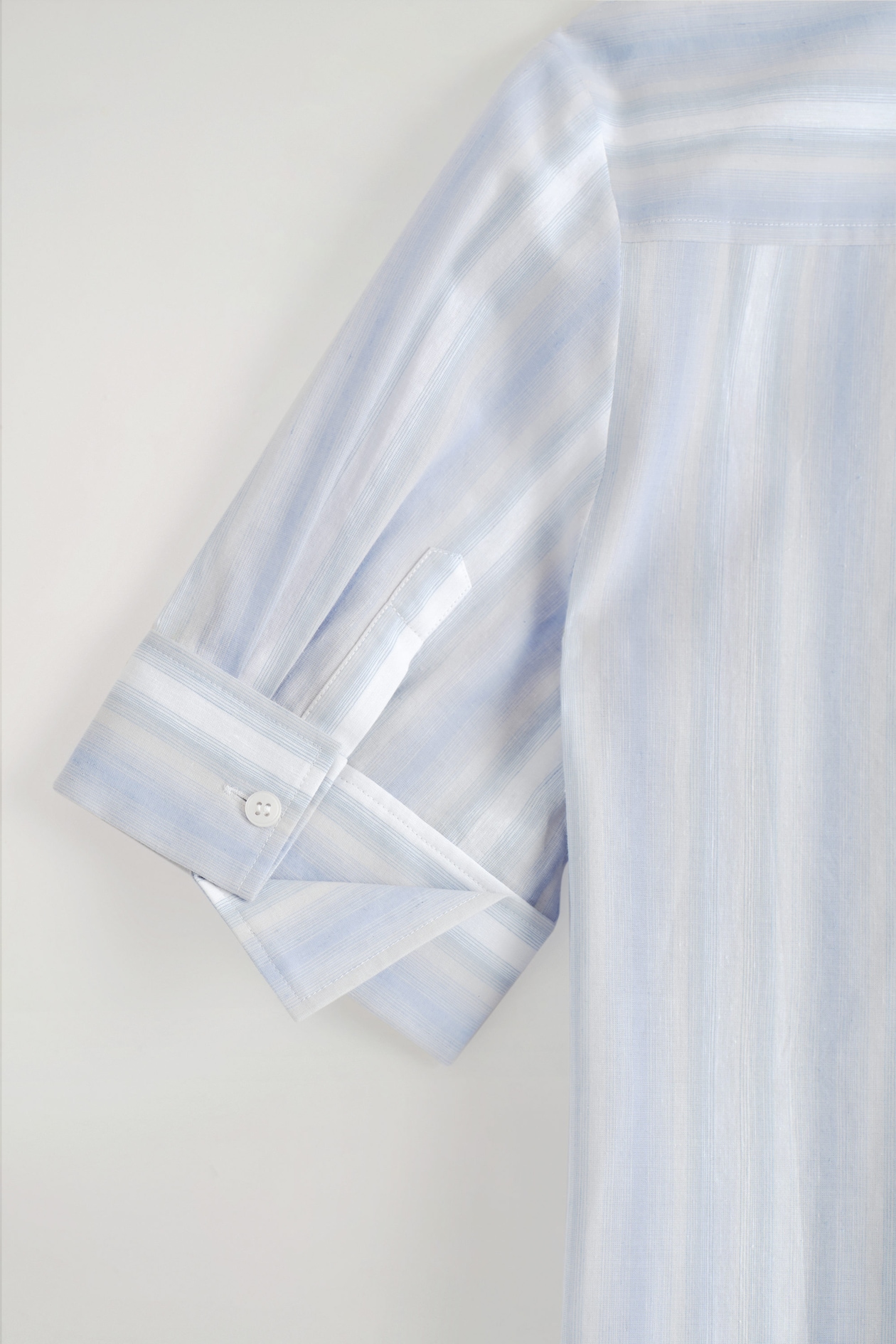 cos blue striped dress Shelter Organic Cotton Shirt Dress — Blue Stripe – La Garçonne main image 0