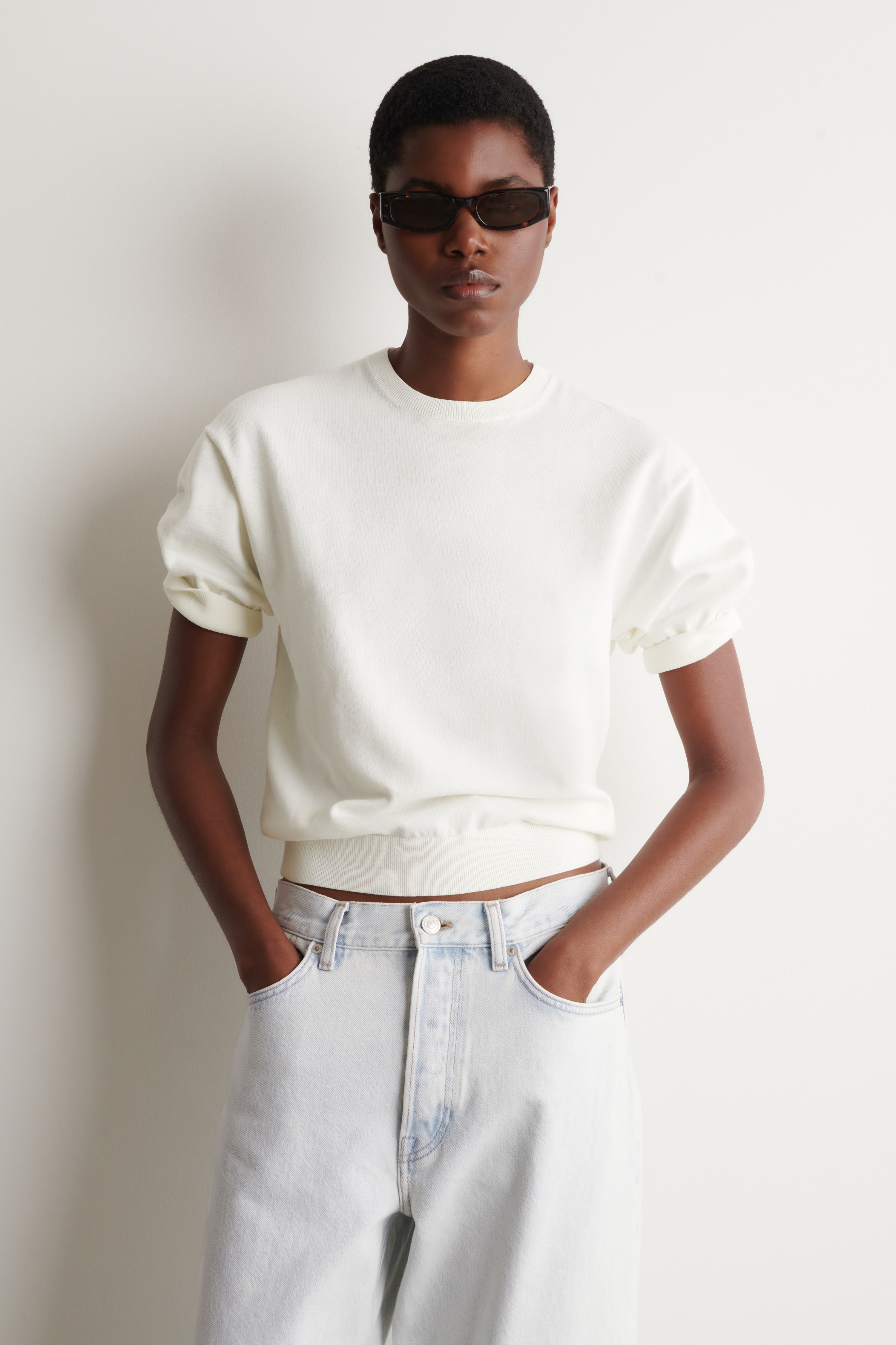 ΠΛΕΚΤΟ ΒΑΜΒΑΚΕΡΟ T-SHIRT - OFF-WHITE/ΣΚΟΥΡΟ ΚΑΦΕ/ΣΚΟΥΡΟ ΡΟΖ