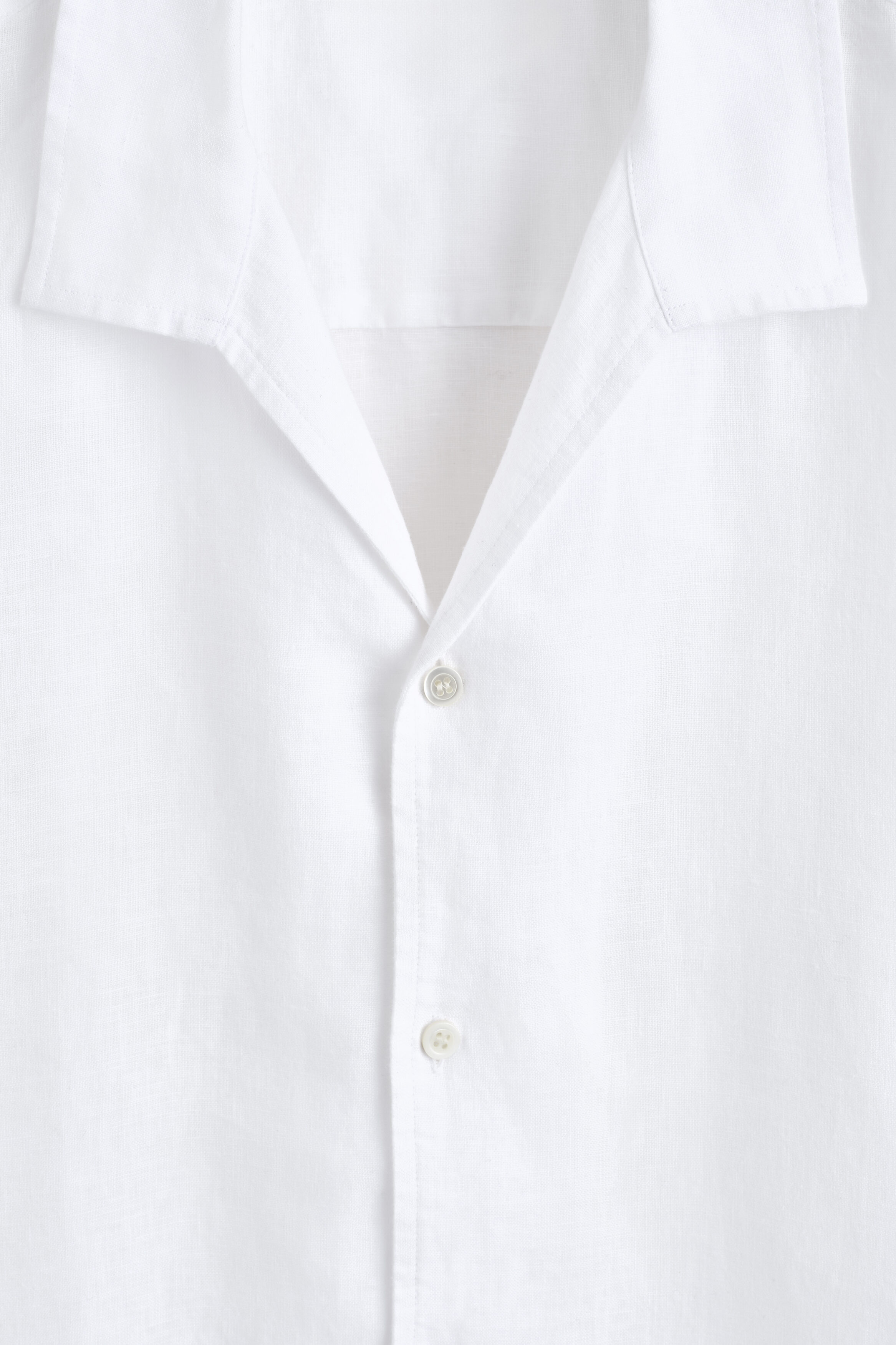 CAMP-COLLAR SHORT-SLEEVED LINEN SHIRT - WHITE | COS US