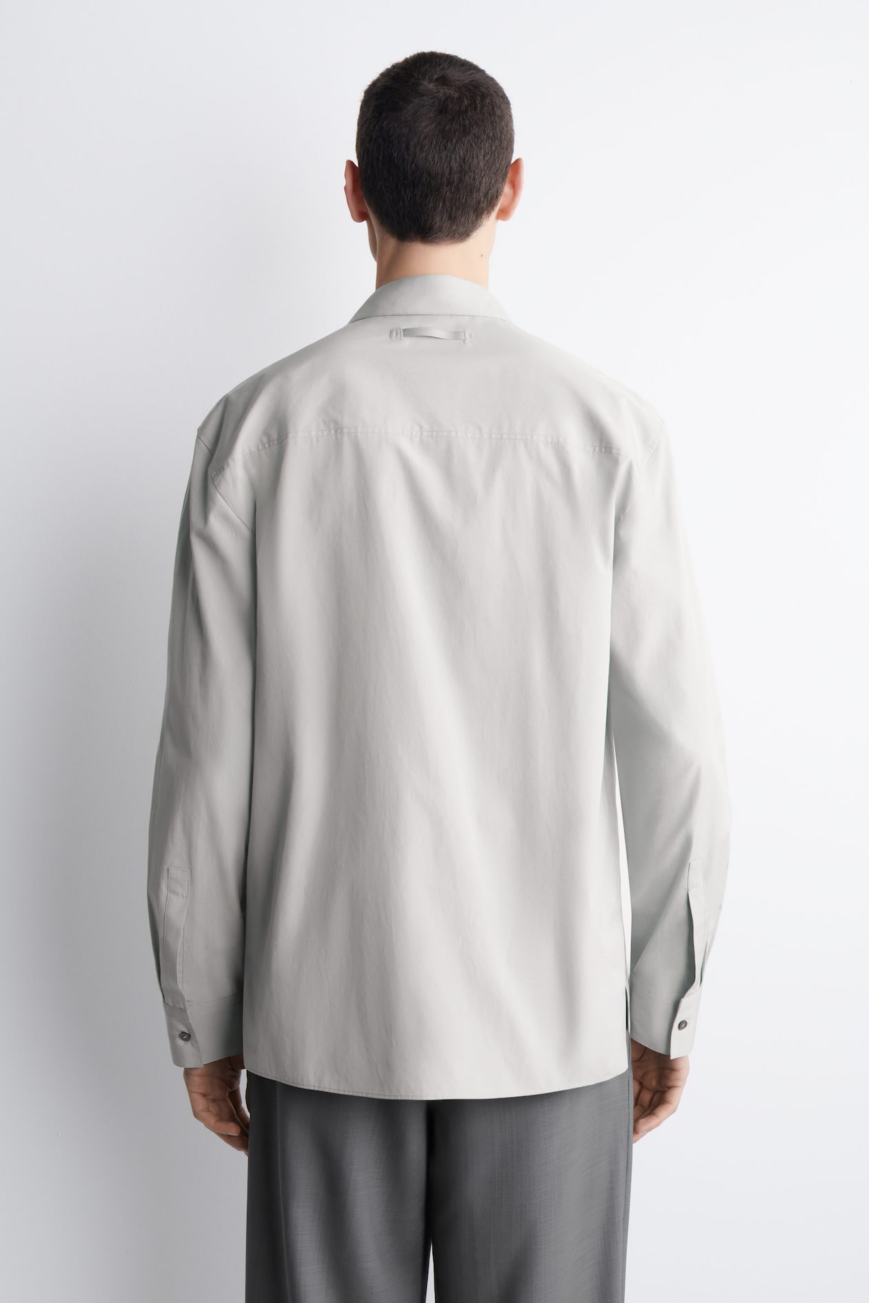 TAILORED COTTON SHIRT — DOVE GREY