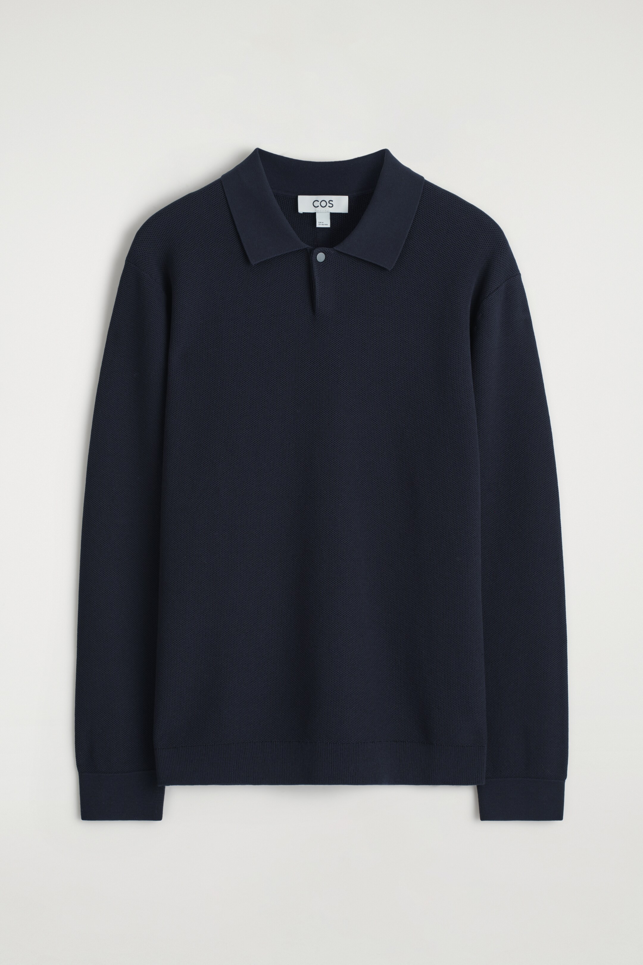 Agrandir l'image: POLO EN MAILLE POINT NID D'ABEILLE - BLEU MARINE - HOMME | H&M CH 6