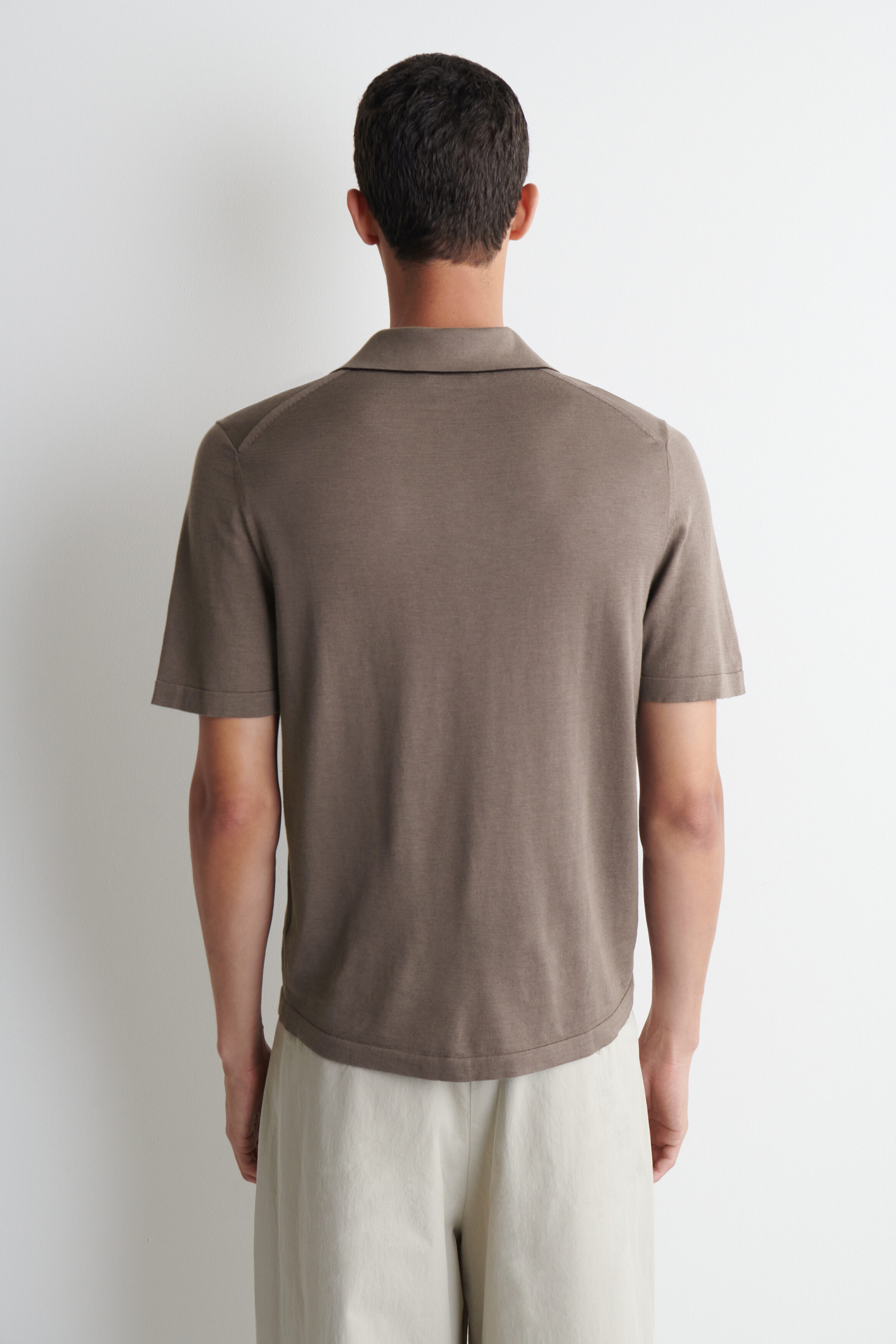CONTRAST-TIPPED SILK-COTTON POLO SHIRT - thumbnail 3