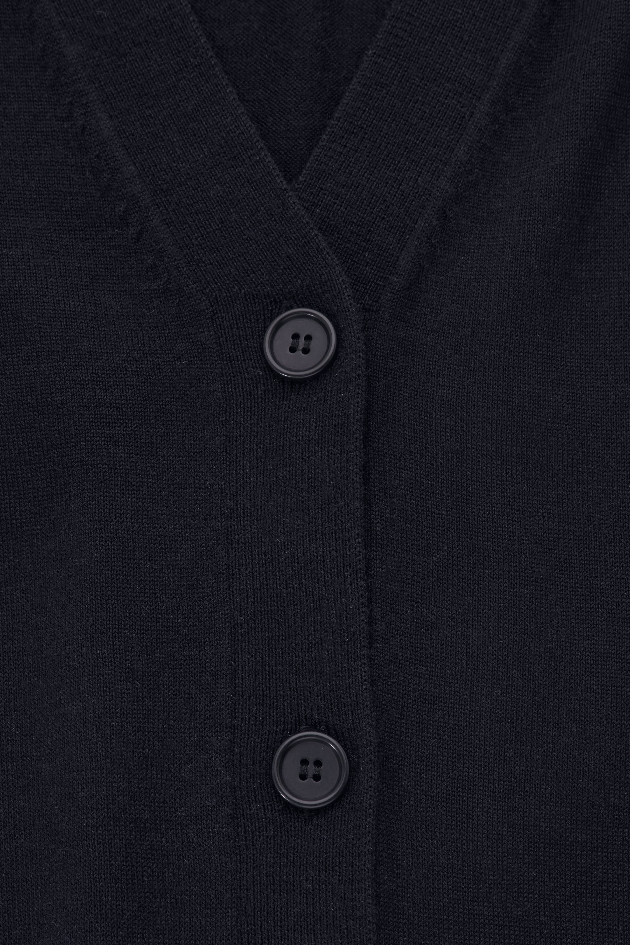 CONTRAST-PANEL MERINO WOOL CARDIGAN