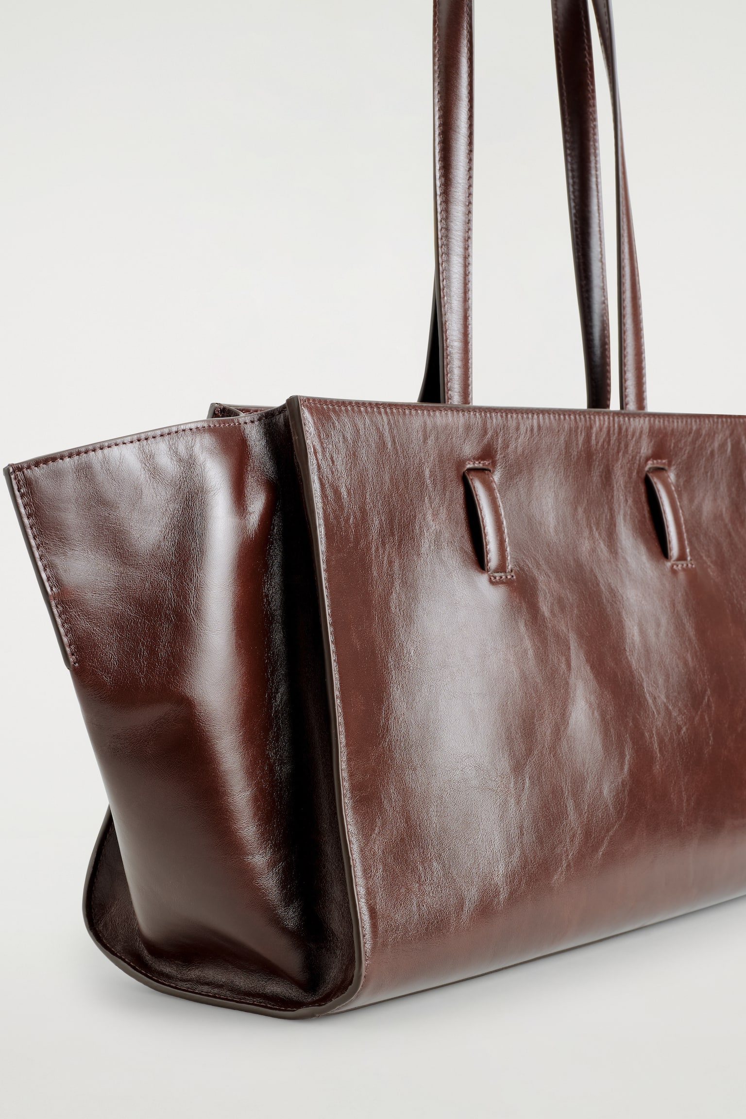 MONUMENT TOTE BAG - LEATHER - MAHOGANY - 5