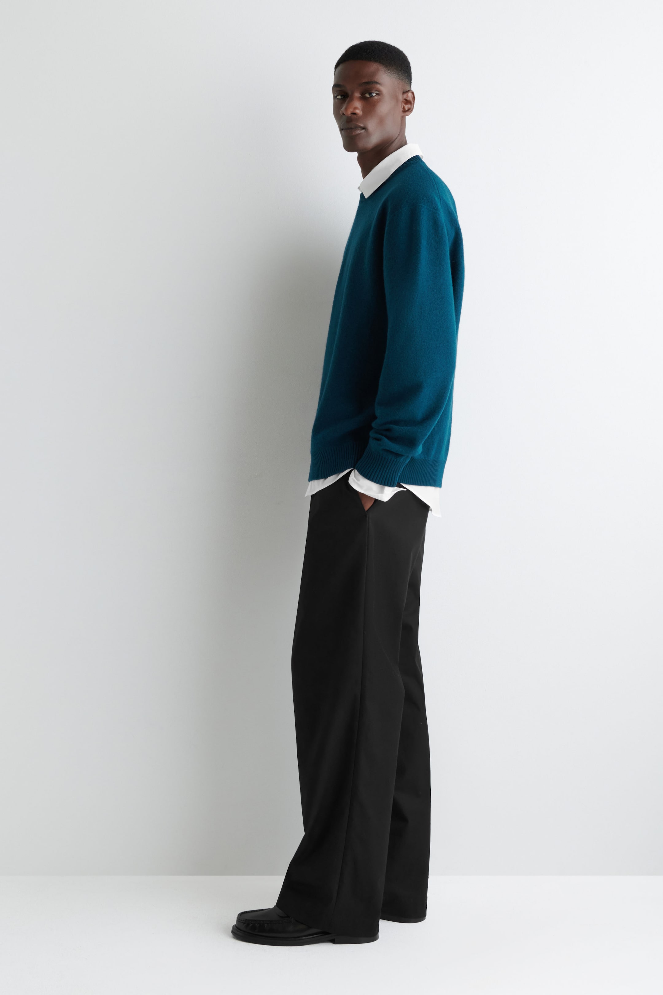 BOILED-WOOL CREW-NECK SWEATER