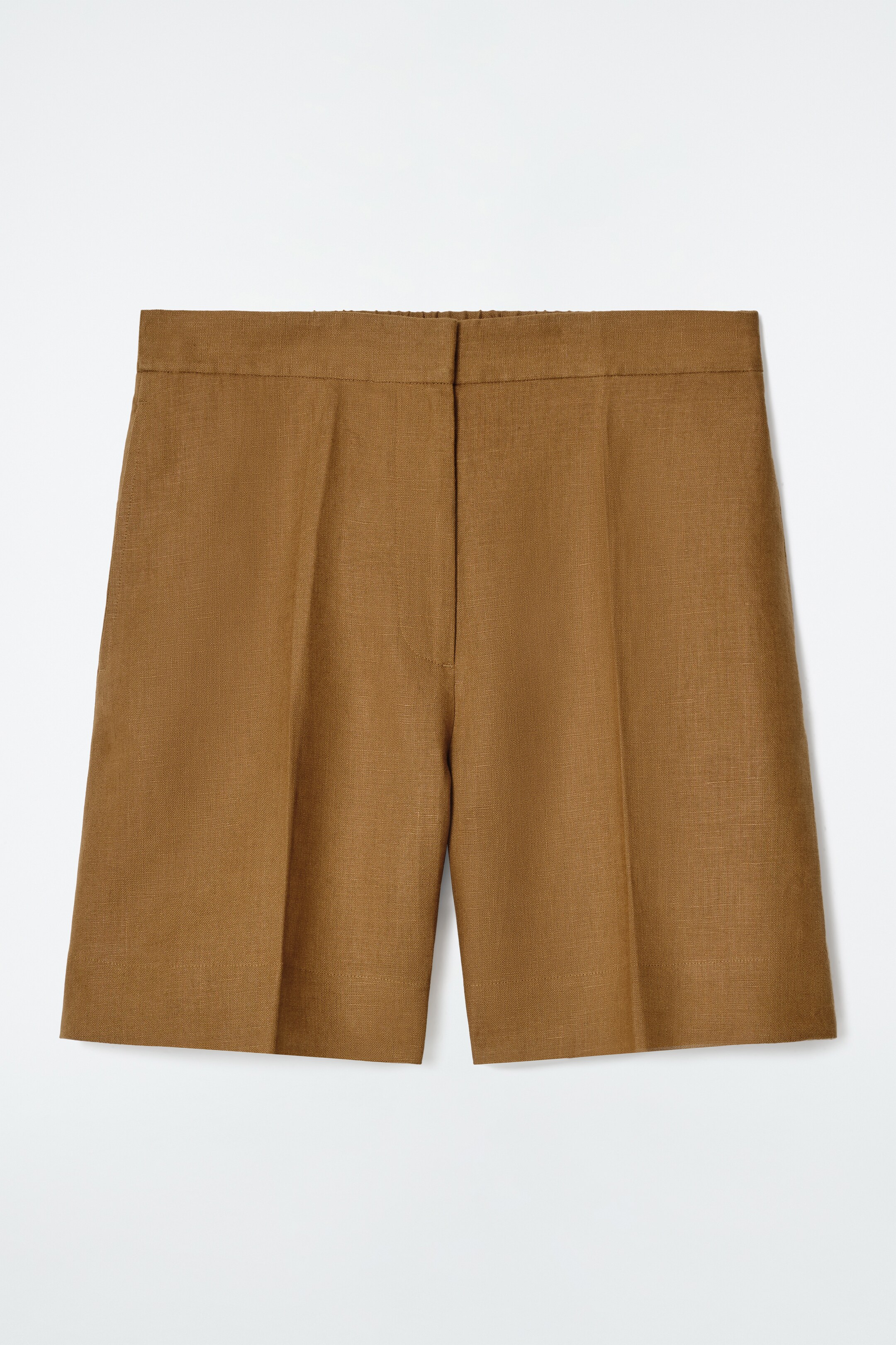 Agrandir l'image: SHORT DE TAILLEUR À TAILLE ÉLASTIQUÉE EN LIN - OCRE - FEMME | H&M FR 4