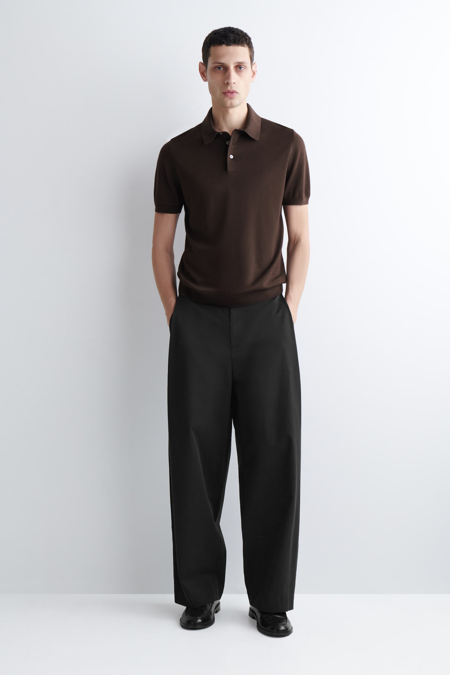 POLO SLIM EN MAILLE DE SOIE - BRUN/BLEU/NOIR - 6