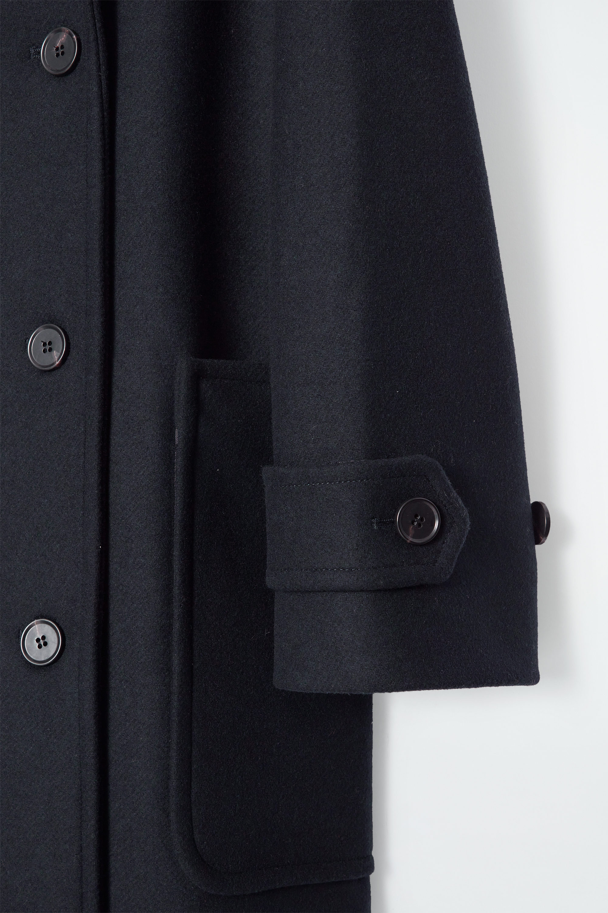HOODED WOOL DUFFLE COAT - NAVY | COS