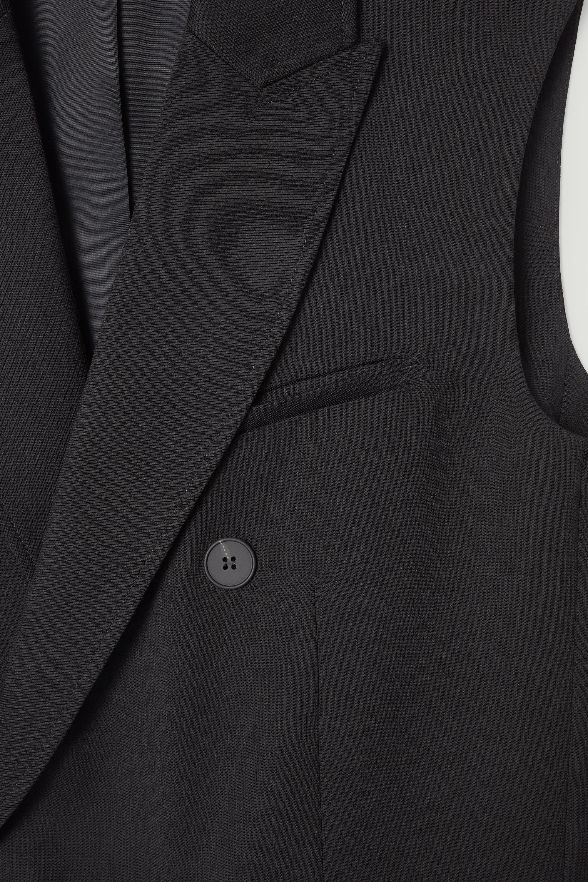 THE SLEEVELESS DOUBLE-BREASTED BLAZER - CARBON | COS