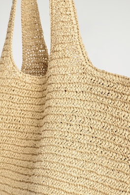 SCULPTED TOTE BAG - PAPER — BEIGE 4