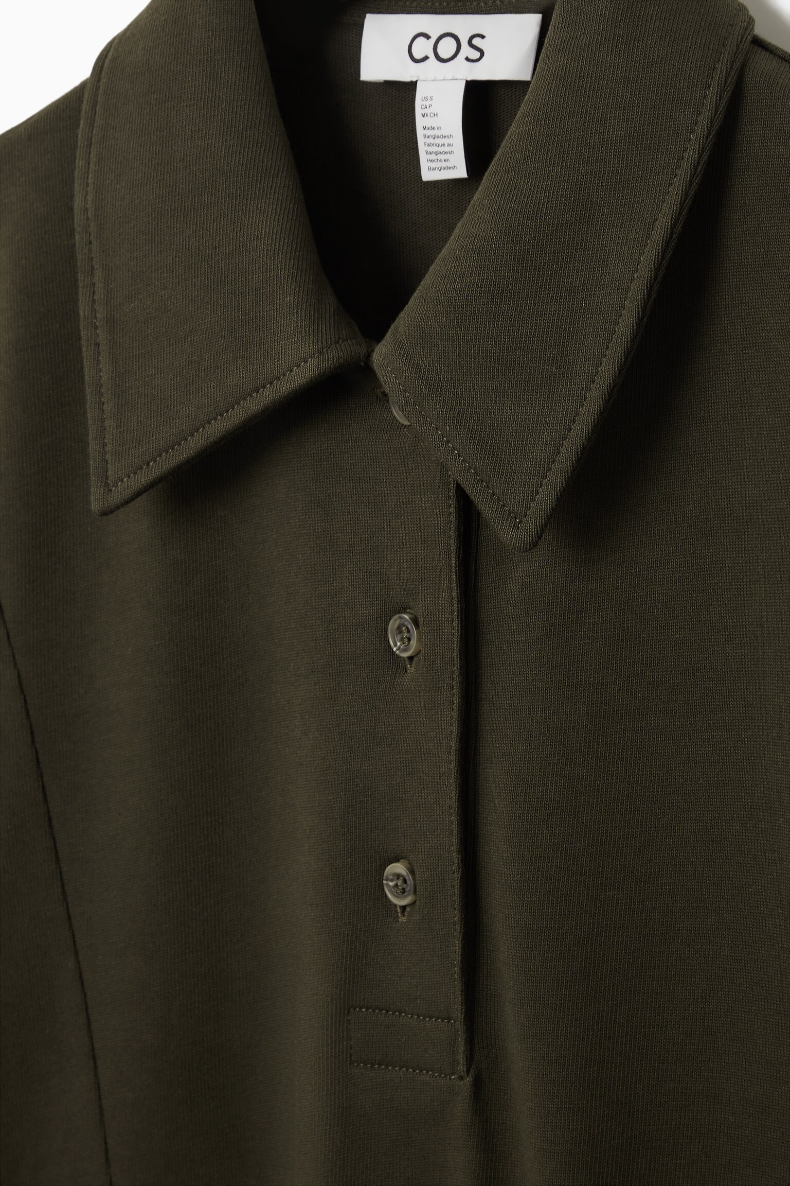 FLARED POLO SHIRT DRESS - KHAKI - 2