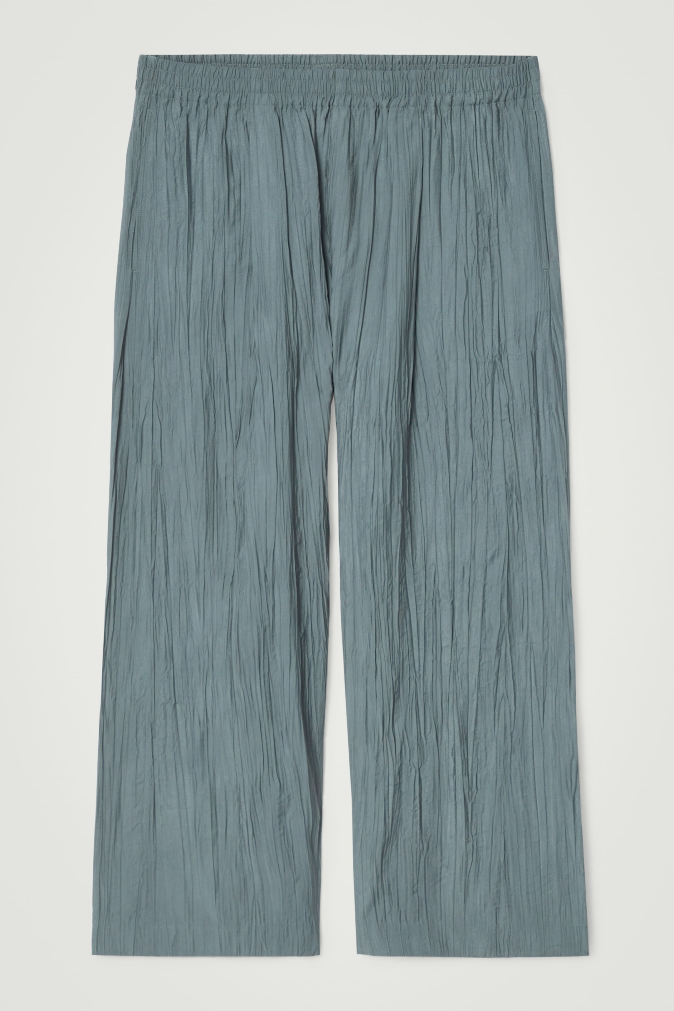 View larger image: CRINKLED WIDE-LEG TROUSERS - BLUE - Men | H&M GB 1