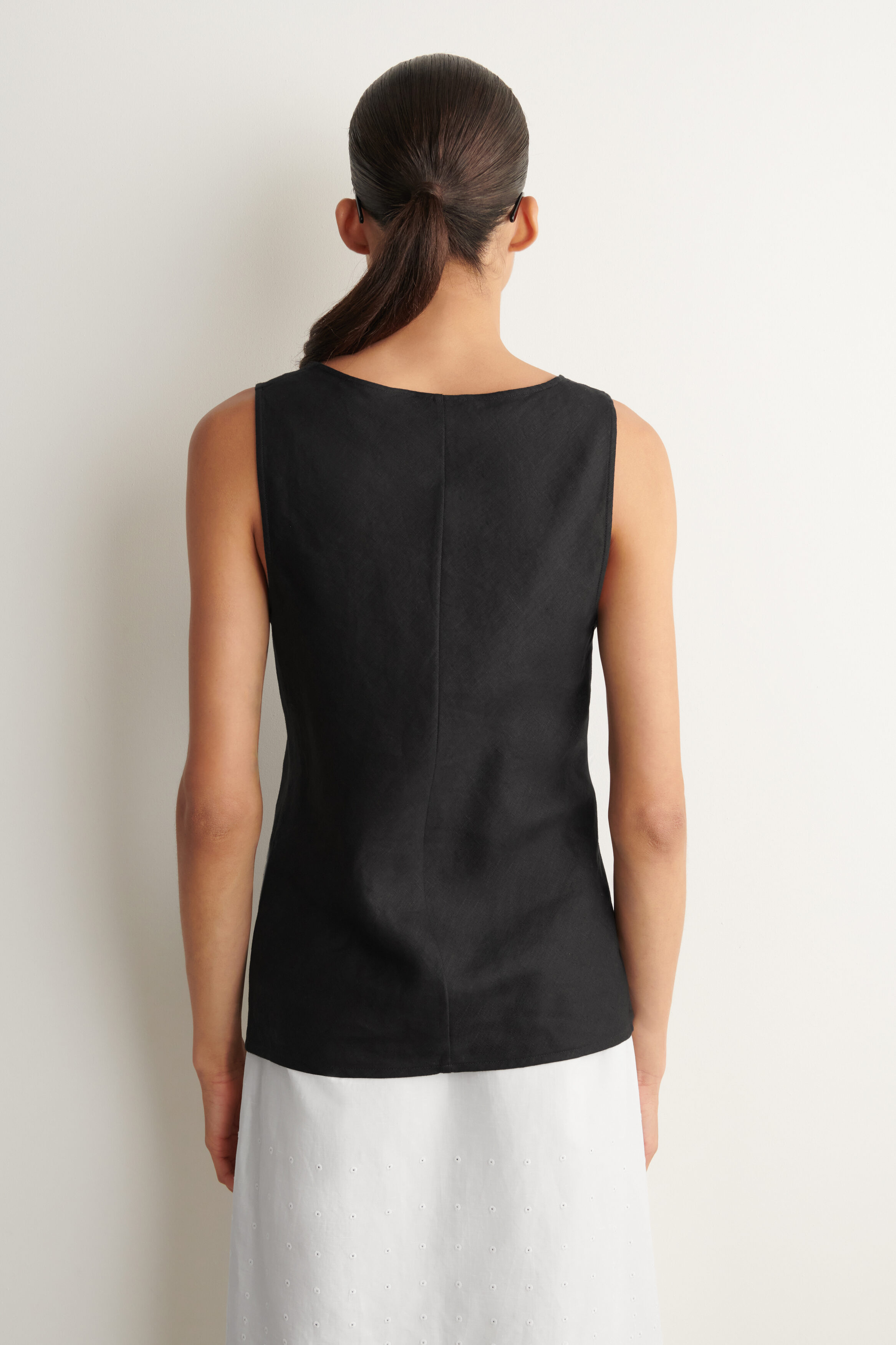 LINEN TANK TOP - BLACK | COS US